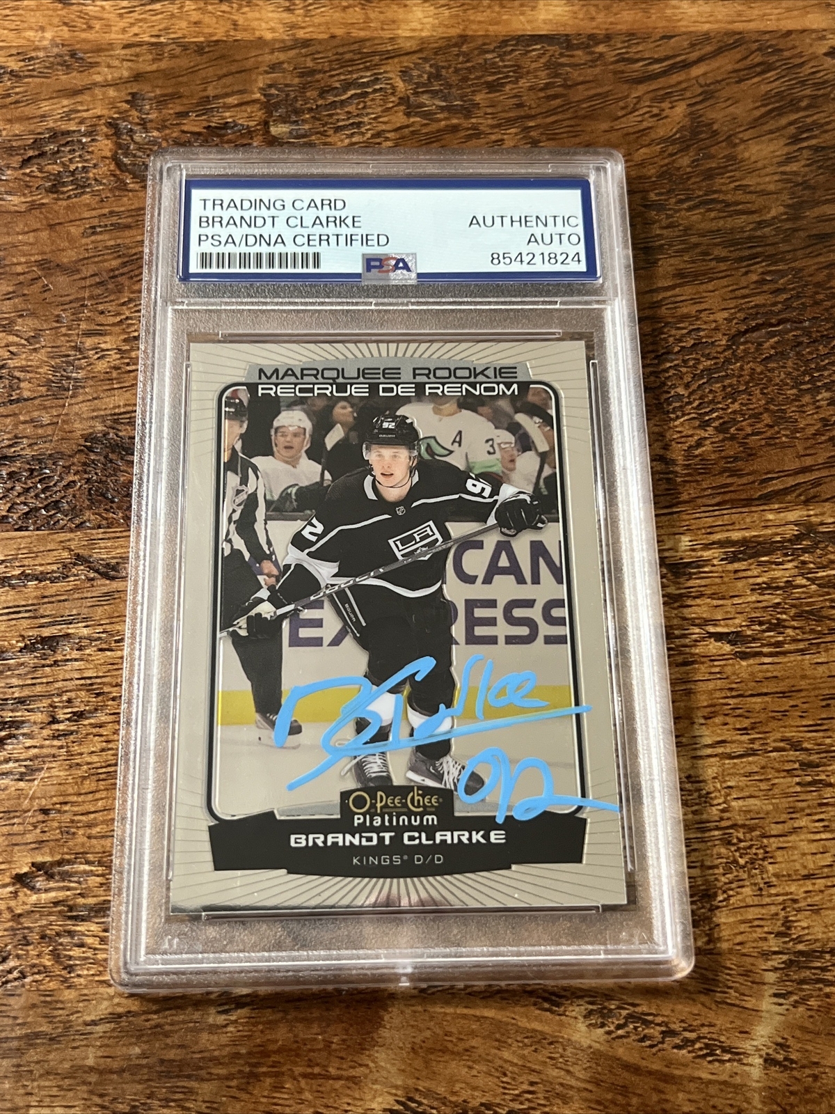 Brandt Clarke IP Signed OPC Platinum Rookie Card PSA DNA Slab Autographed Kings
