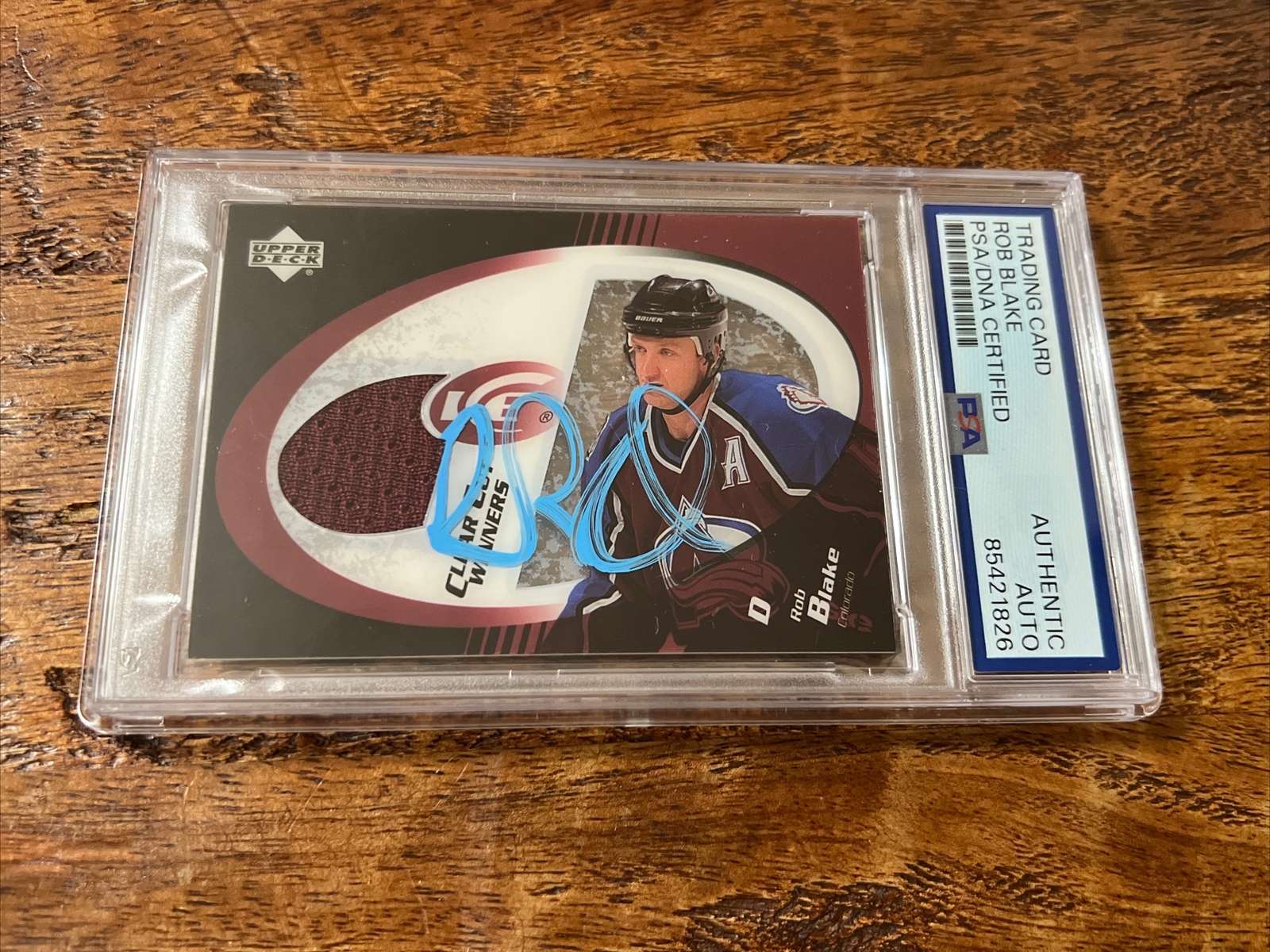 Rob Blake IP Signed Upper Deck Ice Jersey Card PSA DNA Coa Slab Avalanche Auto