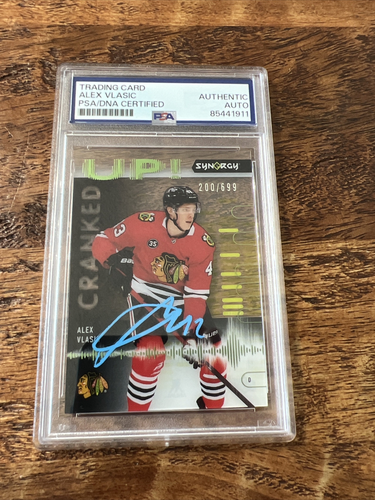 Alex Vlasic IP Signed UD Synergy RC Card Psa Dna Coa Slab Autographed Blackhawks
