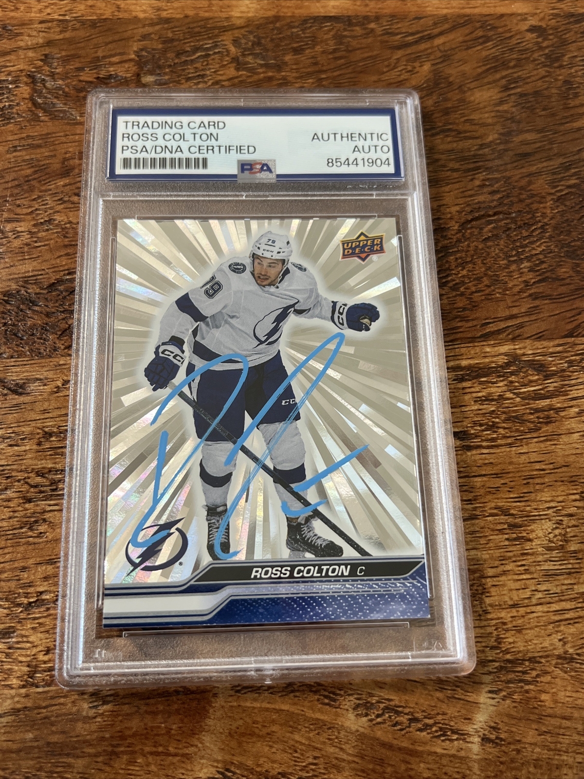Ross Colton IP Signed UD Silver Outburst Card Psa Dna Slab Lightning Autographed