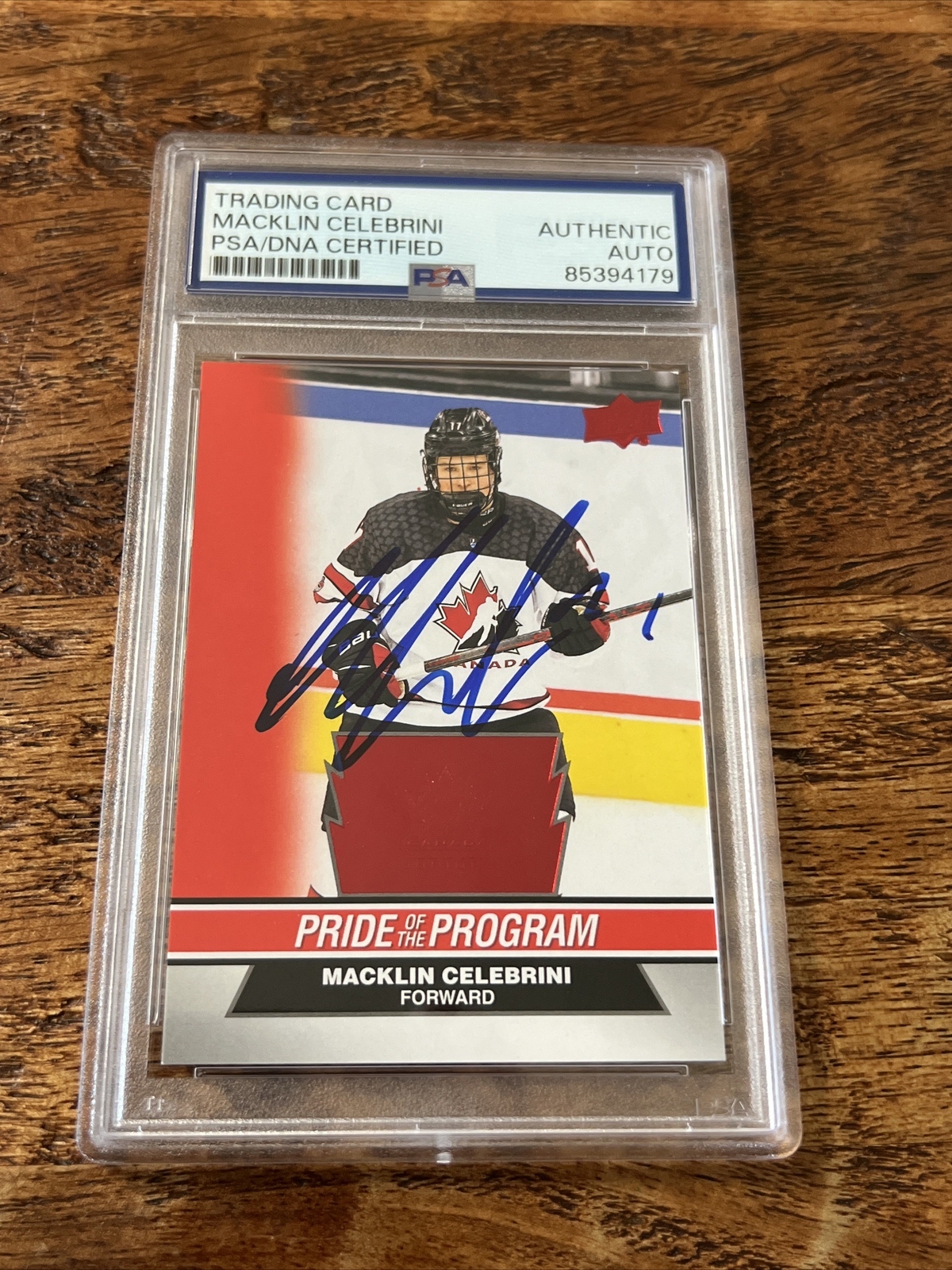 Macklin Celebrini IP Signed Upper Deck Card PSA DNA Coa Slab Sharks Autographed