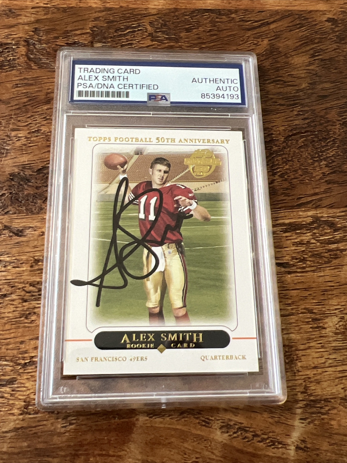 Alex Smith IP Signed Topps Rookie Card PSA DNA Coa Slab 49ers Autographed