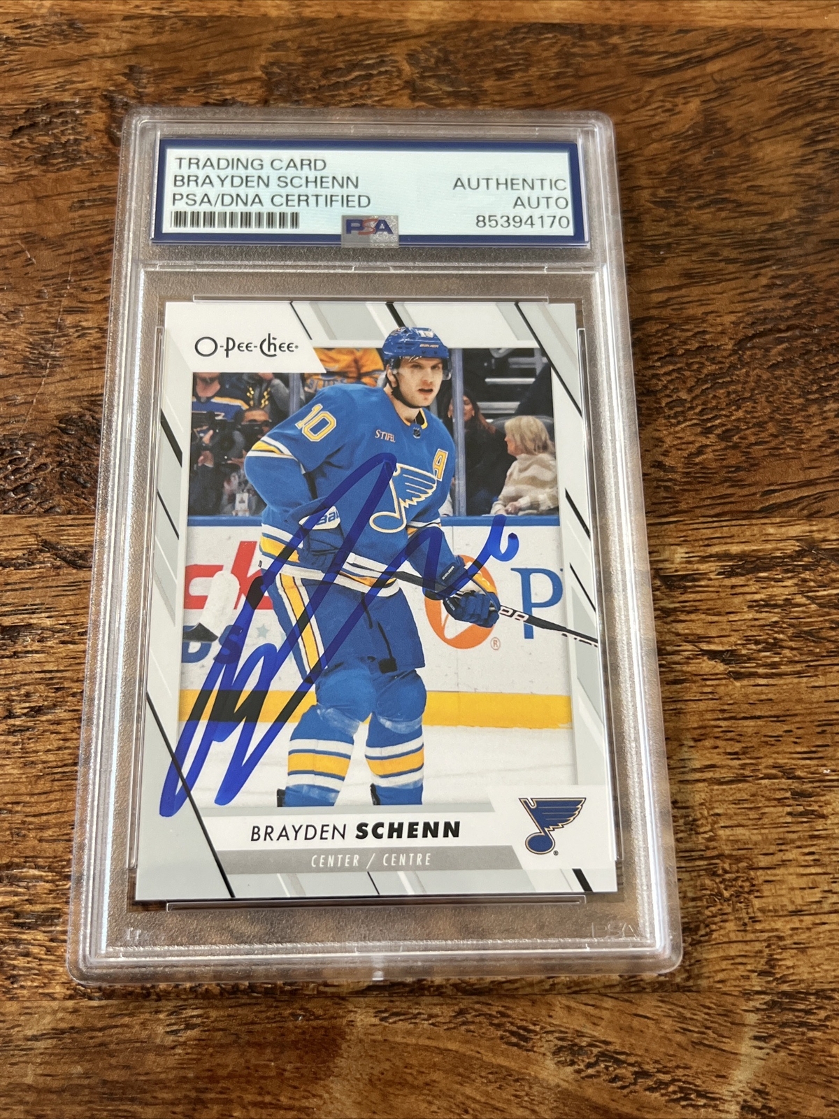 Brayden Schenn IP Signed O Pee Chee Card Psa Dna Coa Slab Blues Autographed