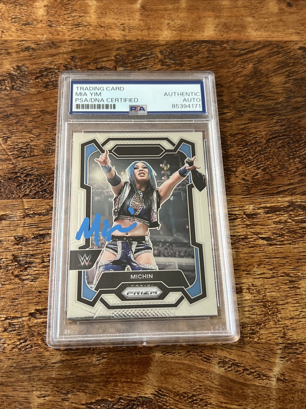 Mia Yim IP Signed Prizm Card Psa Dna Coa Slab Autographed WWE Michin