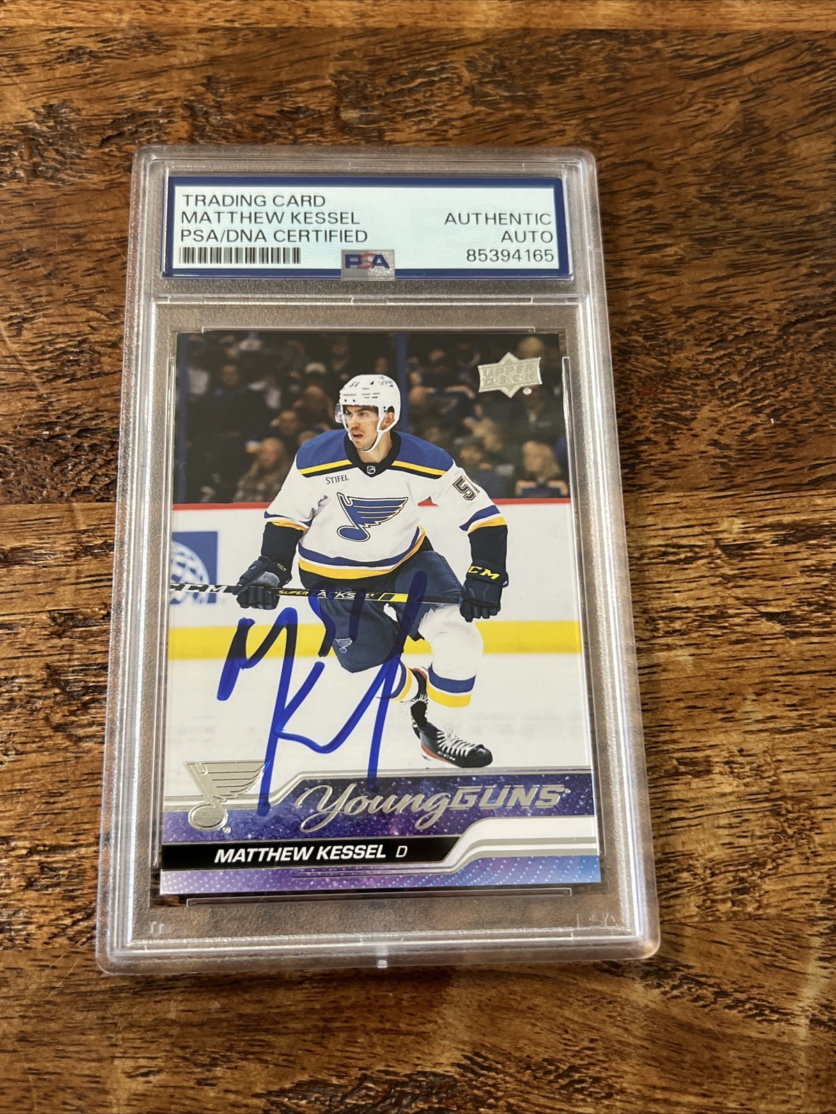 Matthew Kessel IP Signed UD Young Guns Card Psa Dna Coa Slab Blues Autographed