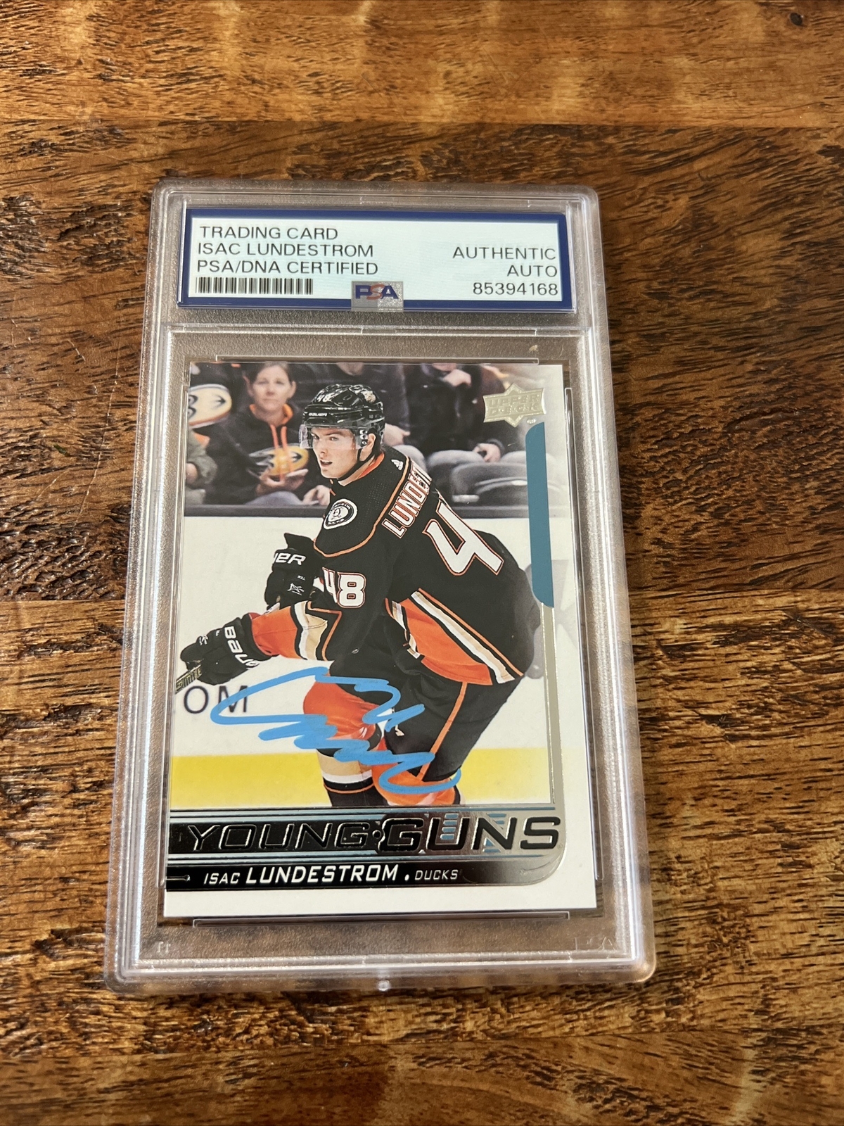 Isac Lundestrom IP Signed UD Young Guns Card PSA DNA Coa Slab Ducks Autographed