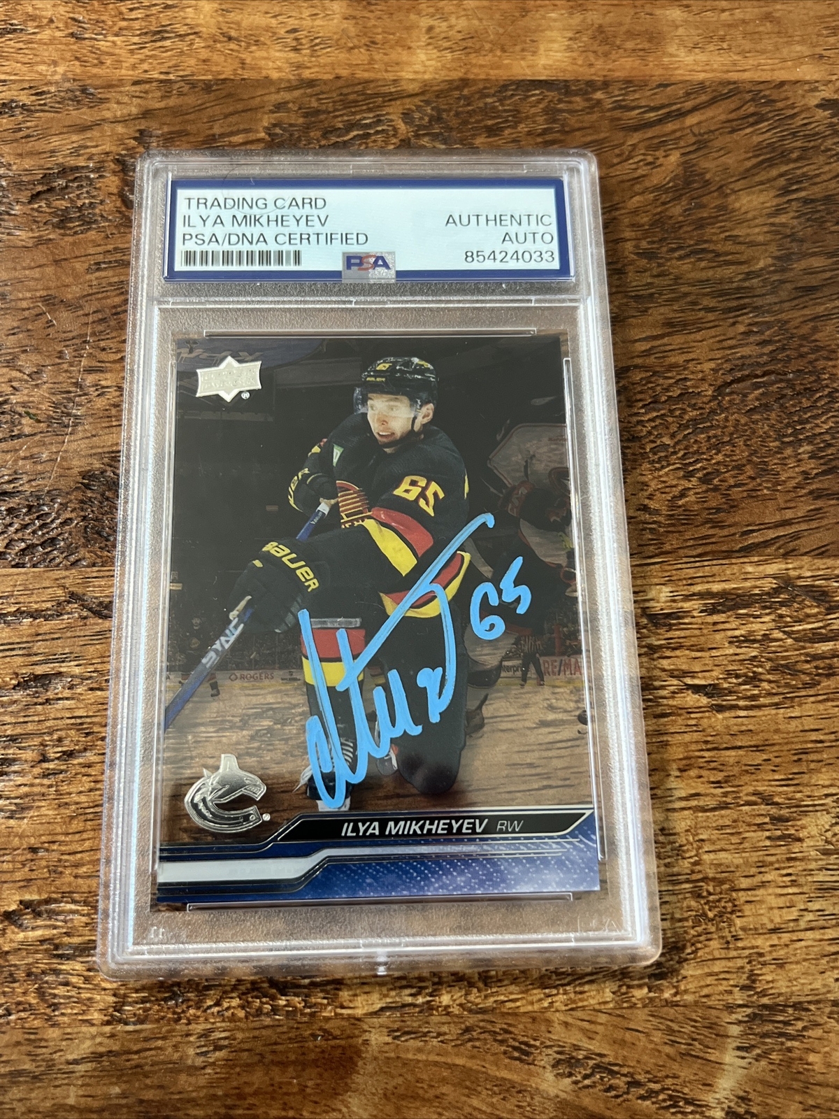Ilya Mikheyev IP Signed UD Clear Cut Card PSA DNA Coa Slab Canucks Autographed