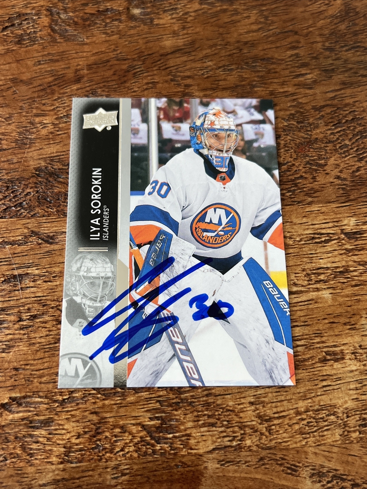 Ilya Sorokin IP Signed 2021-22 Upper Deck Card Islanders Autographed