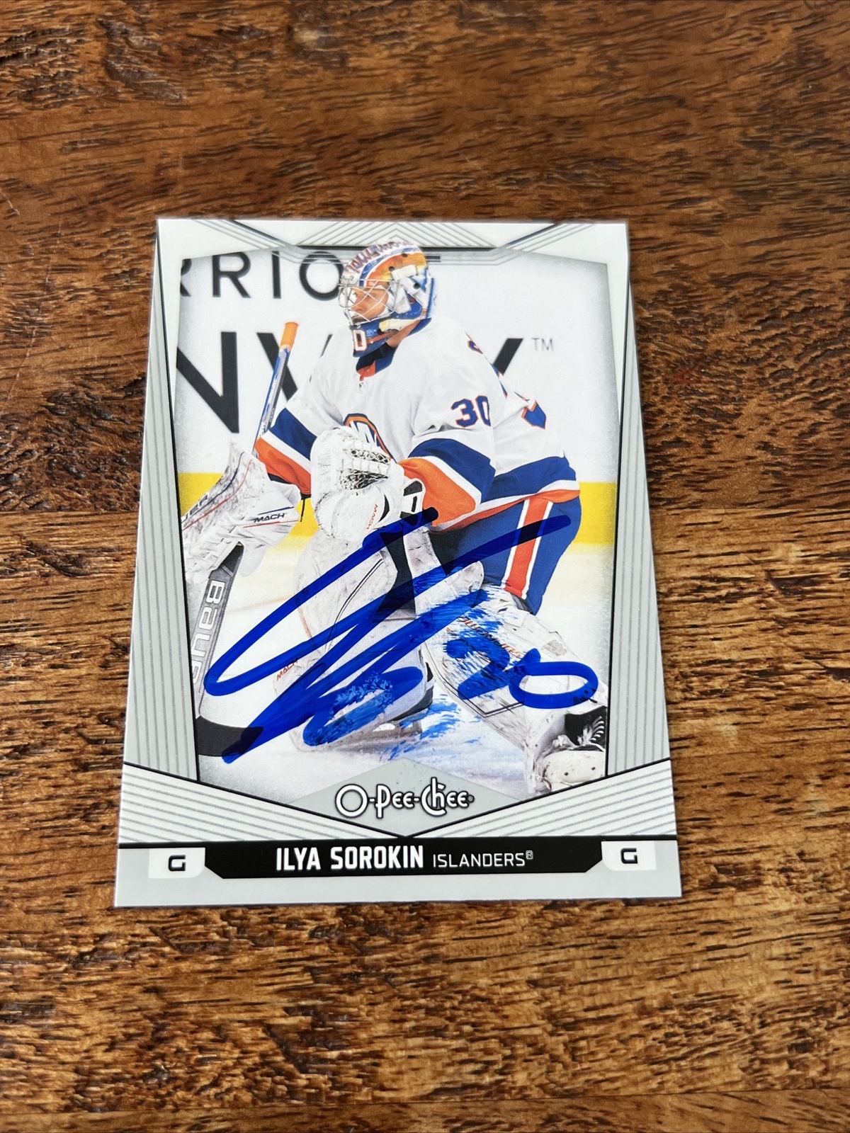 Ilya Sorokin IP Signed 2024-25 O-Pee-Chee Card Islanders Autographed