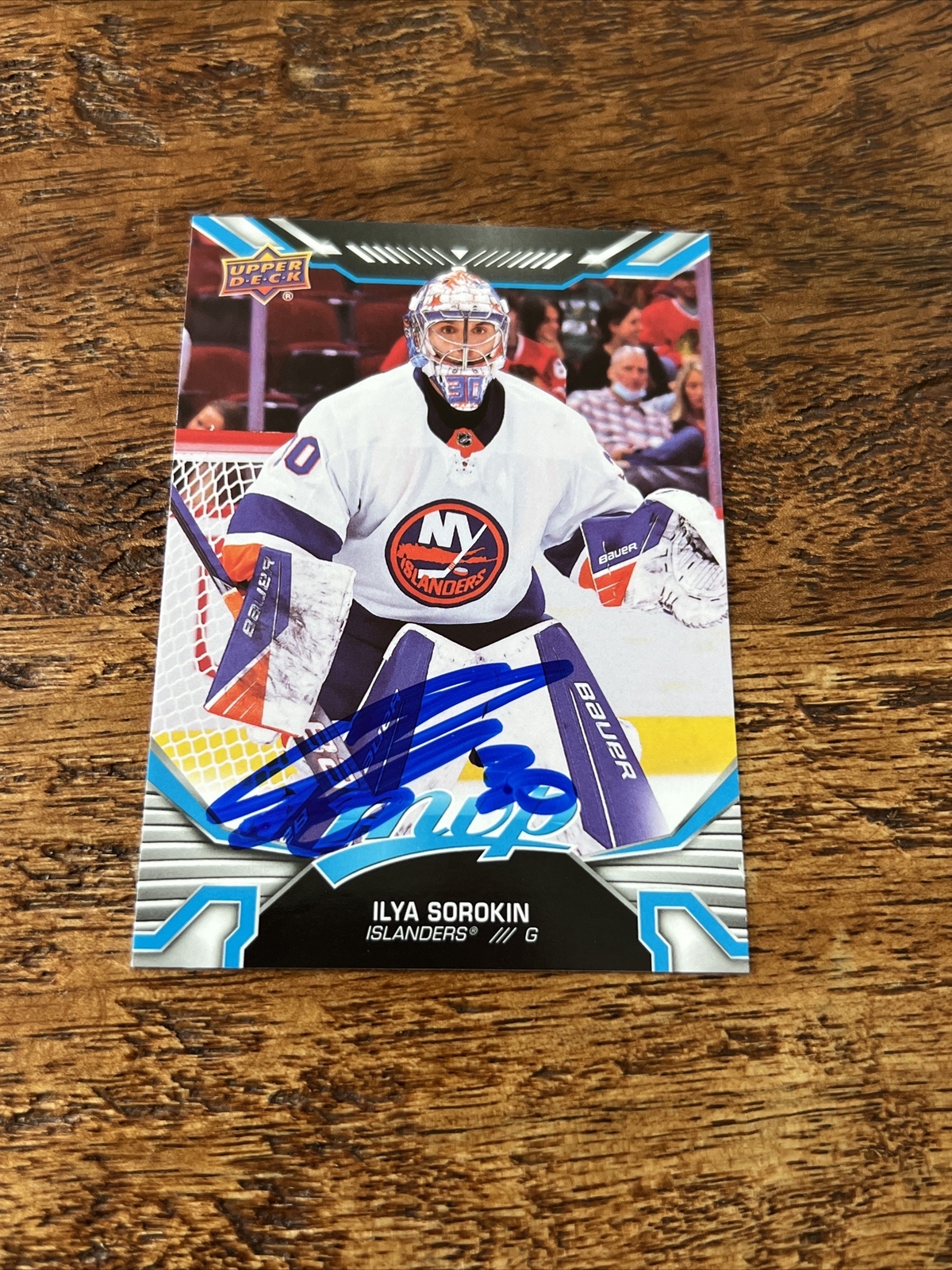 Ilya Sorokin IP Signed 2022-23 Upper Deck MVP Card Islanders Autographed