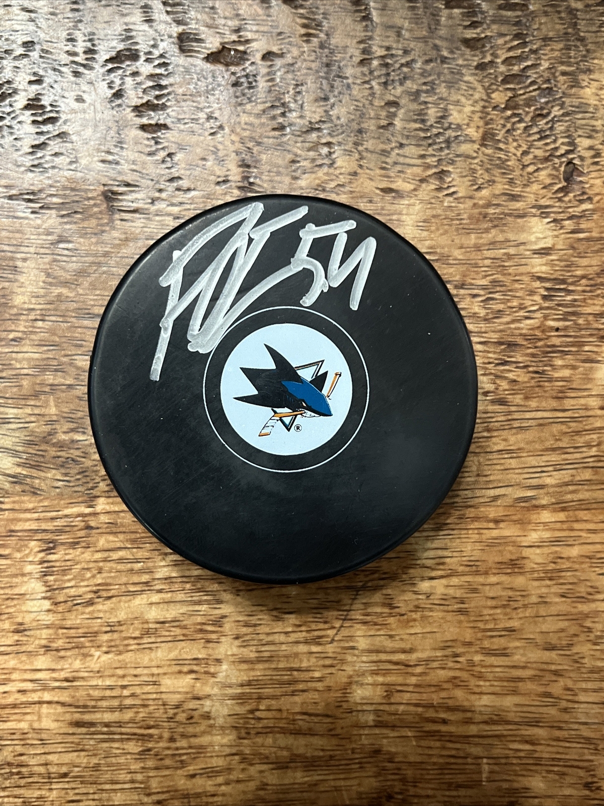 Patrick Giles Signed San Jose Sharks Puck JSA Coa Autographed