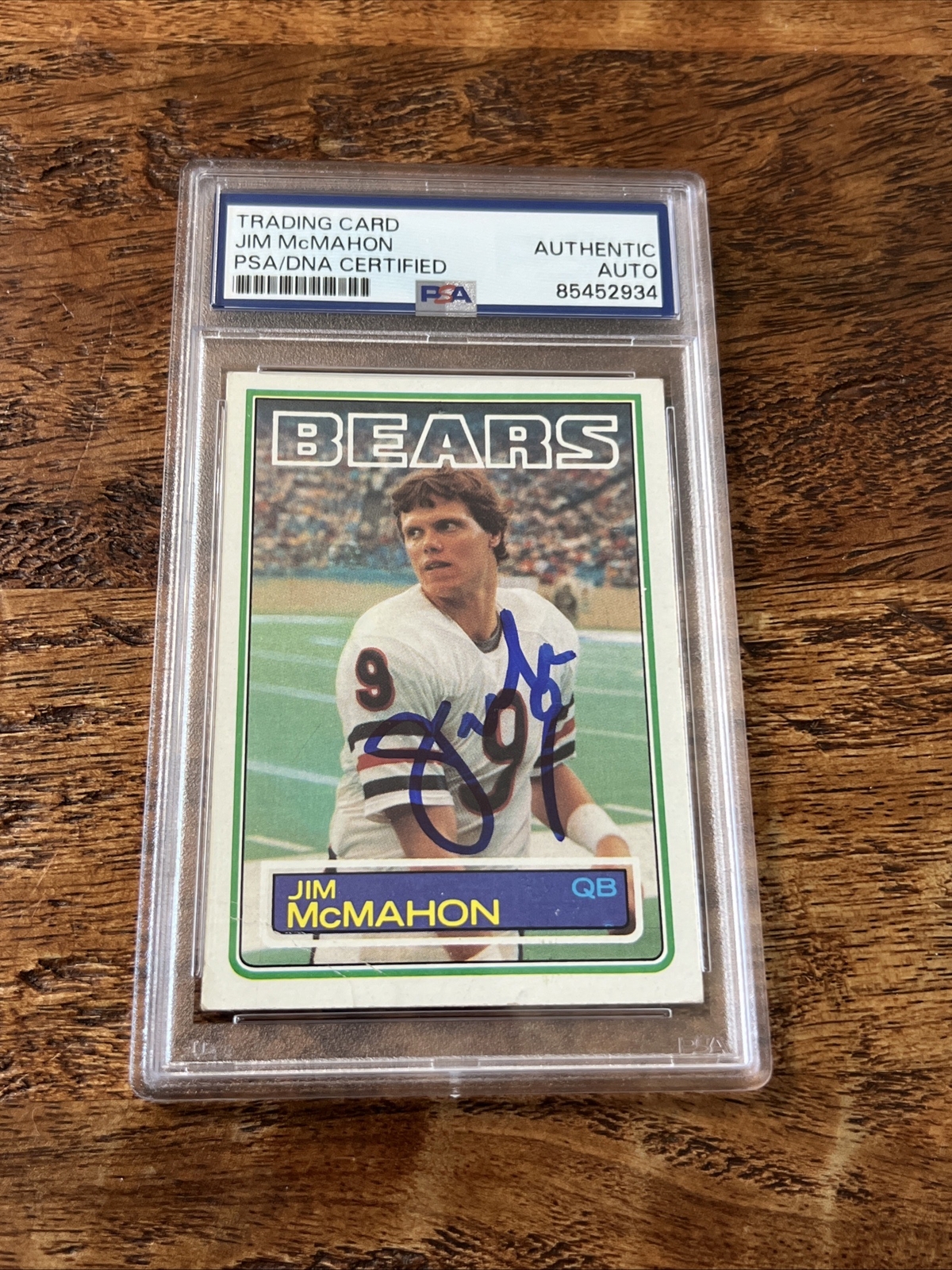 Jim McMahon IP Signed Topps Rookie Card PSA DNA Coa Slab Bears Autographed
