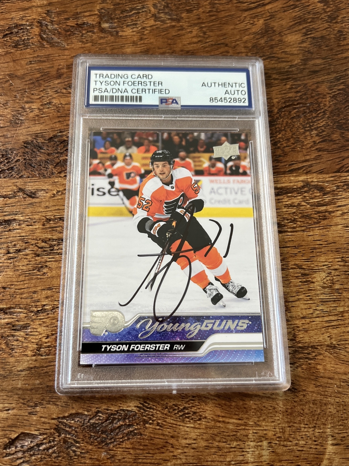 Tyson Foerster IP Signed UD Young Guns Card PSA DNA Coa Slab Flyers Autographed