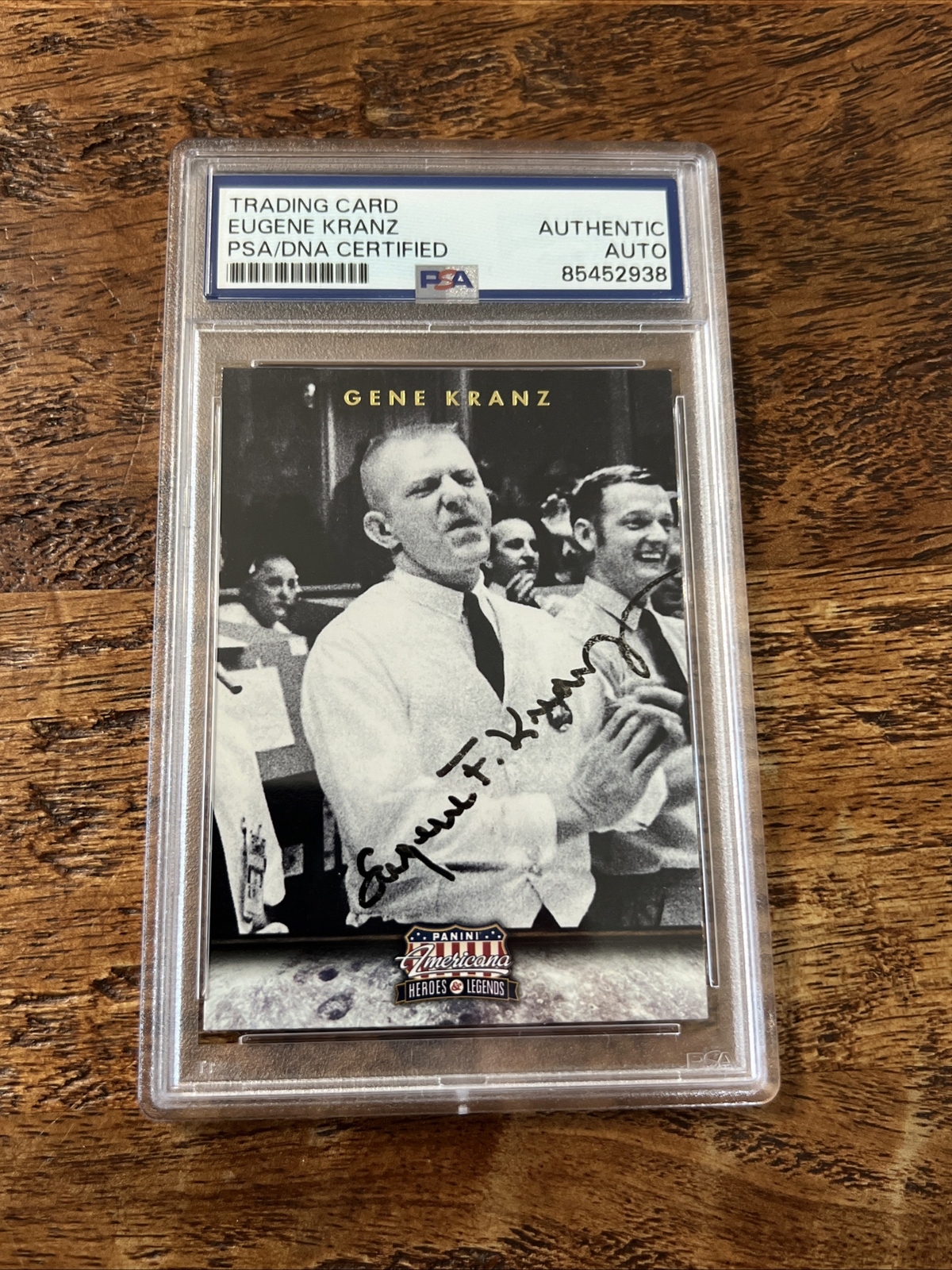 Eugene Kranz IP Signed Panini Americana Card Psa Dna Coa Slab Autographed NASA