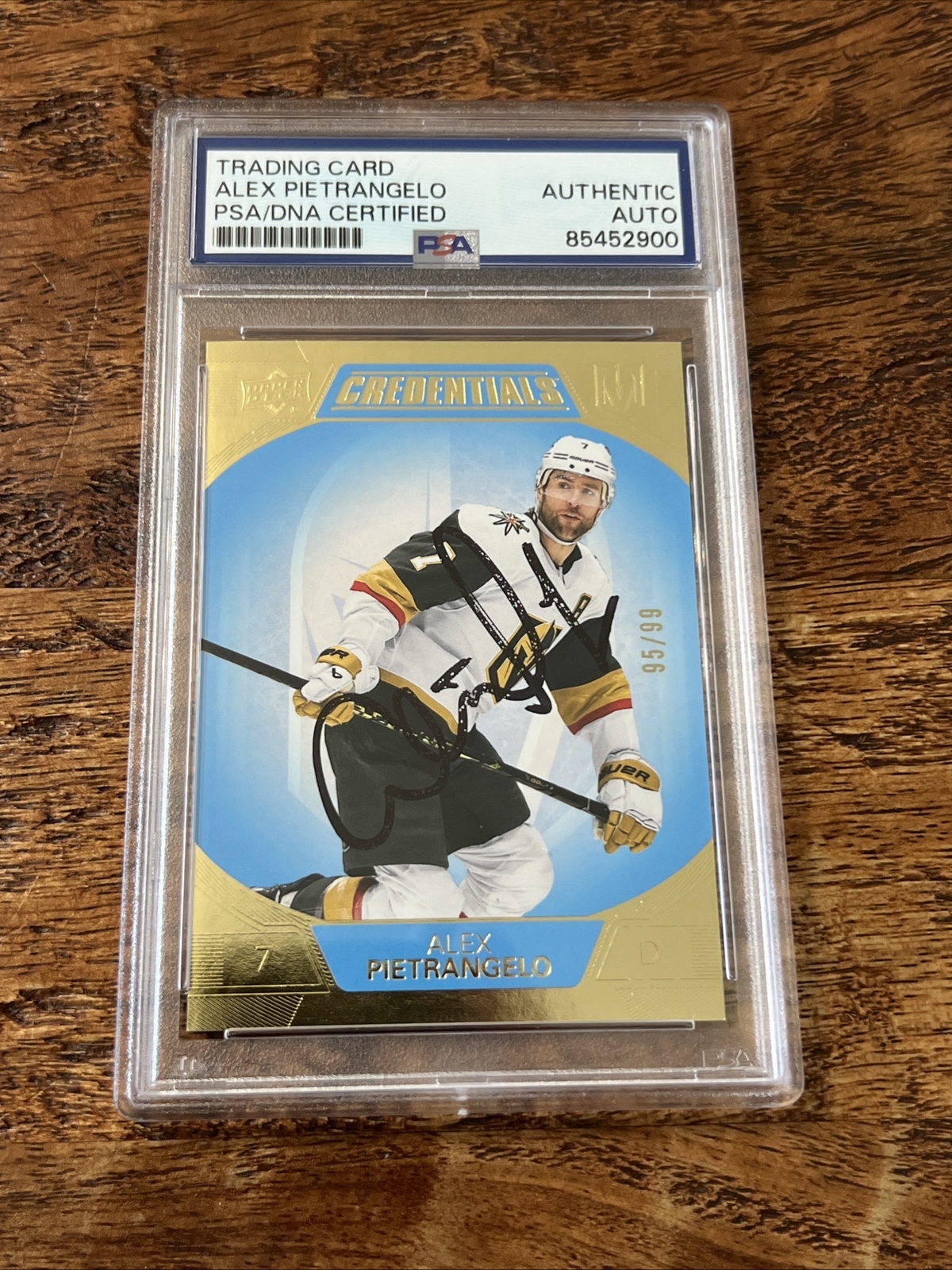 Alex Pietrangelo IP Signed Upper Deck Card Psa Dna Coa Slab Golden Knights Auto