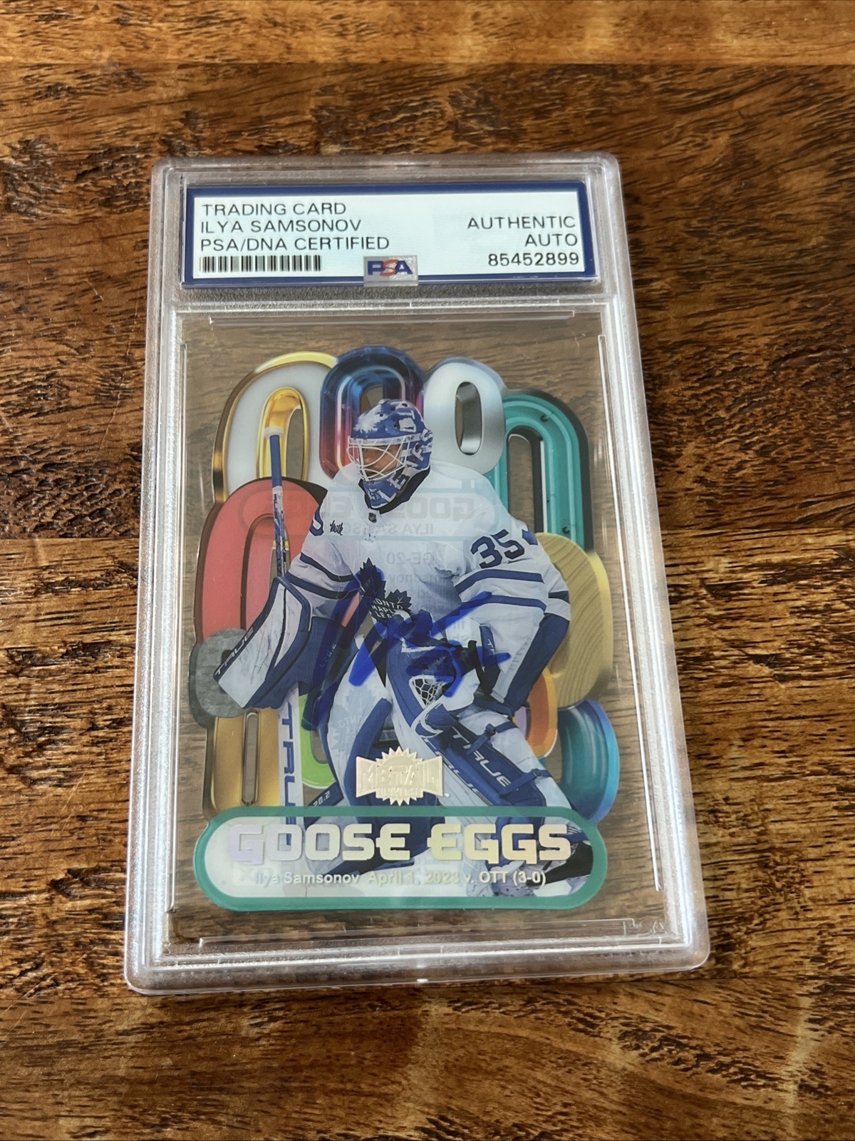 Ilya Samsonov IP Signed Skybox Metal Card Psa Dna Slab Autographed Maple Leafs