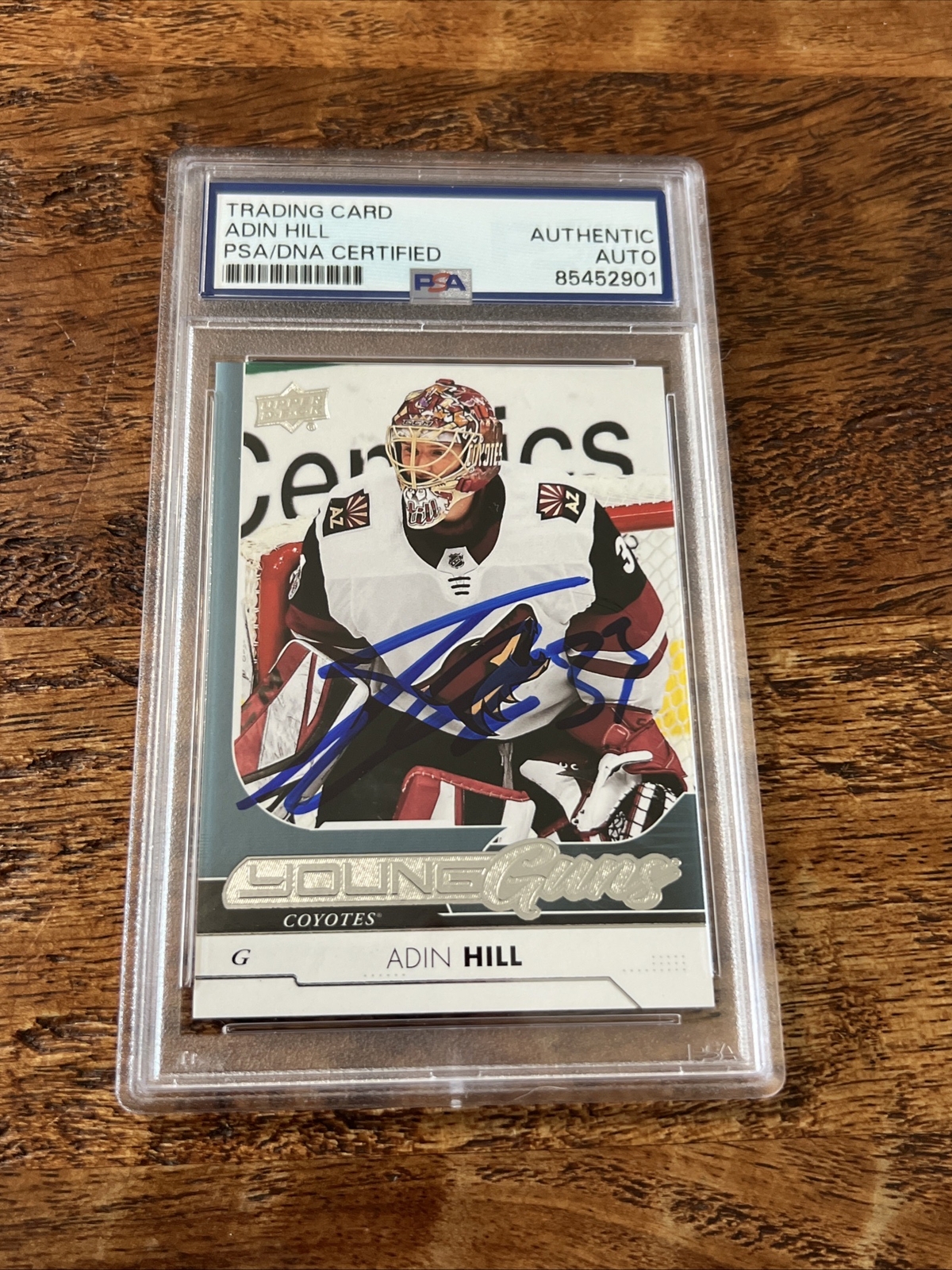 Adin Hill IP Signed UD Young Guns Card Psa Dna Coa Slab Autographed Coyotes