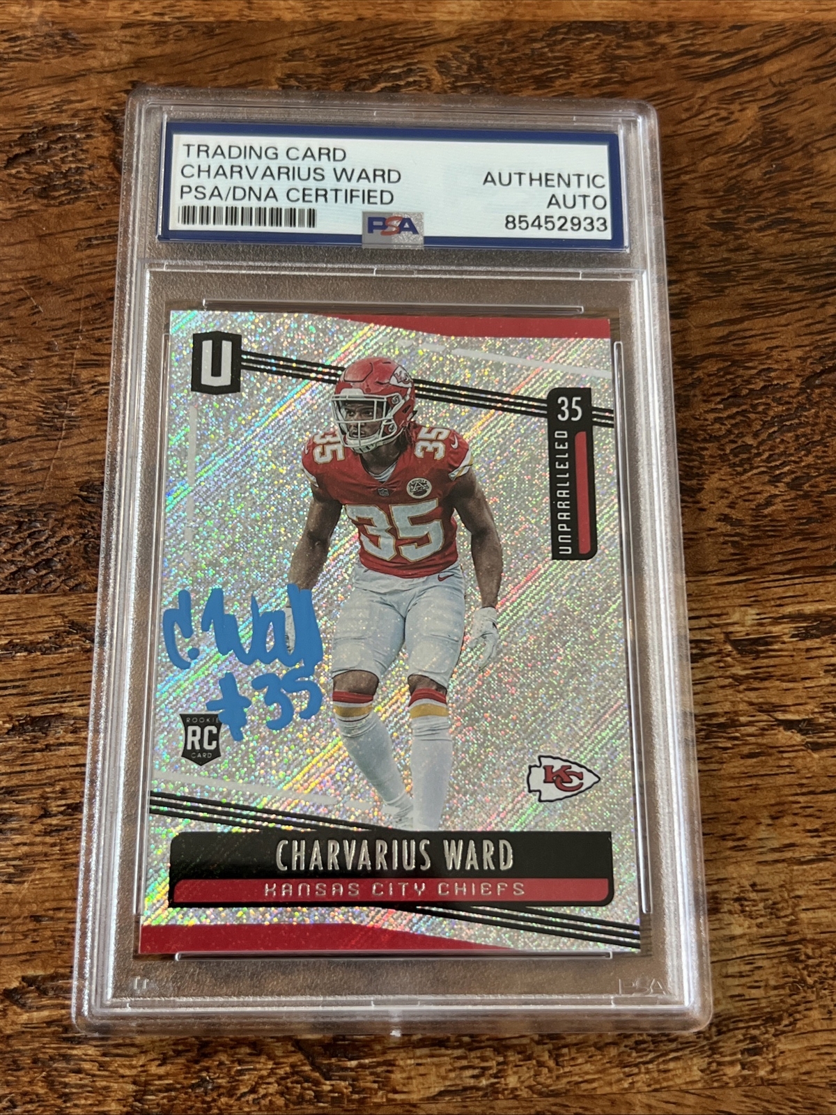 Charvarius Ward IP Signed Panini Unparalleled RC Card PSA DNA Slab Chiefs Auto