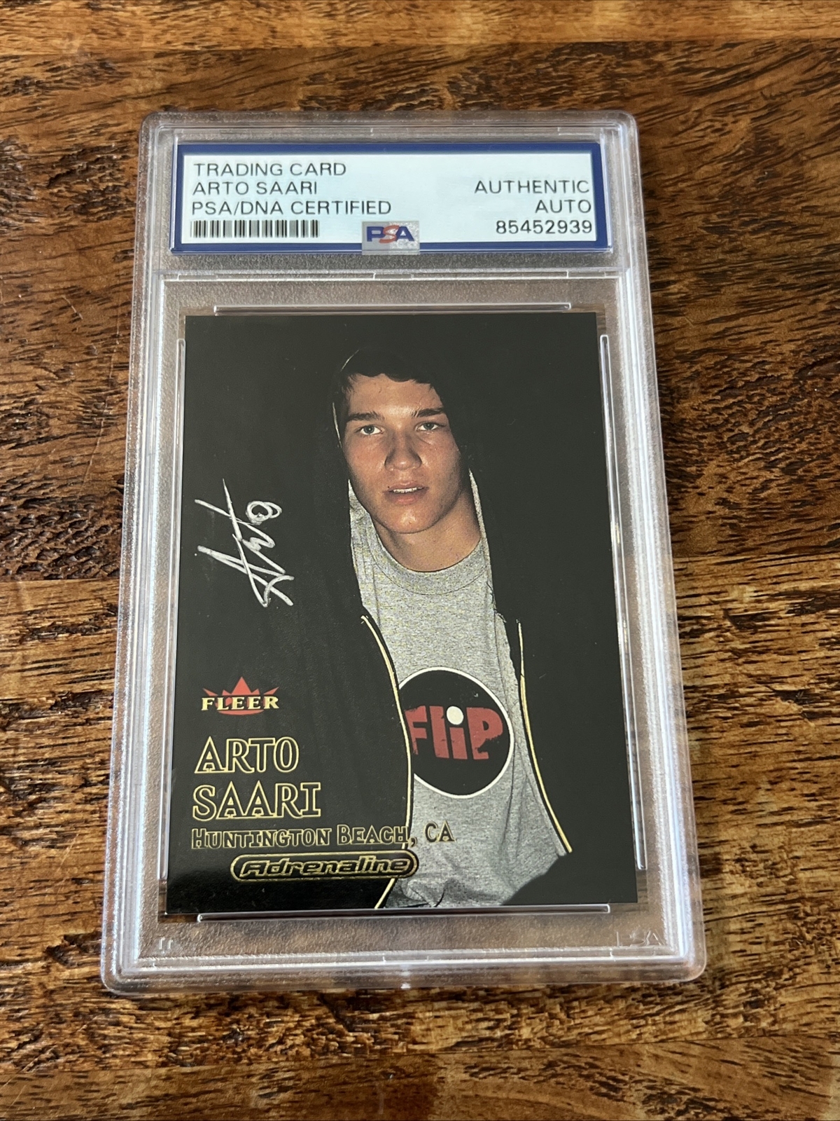 Arto Saari IP Signed Fleer Card Psa Dna Coa Slab Autographed Skateboard