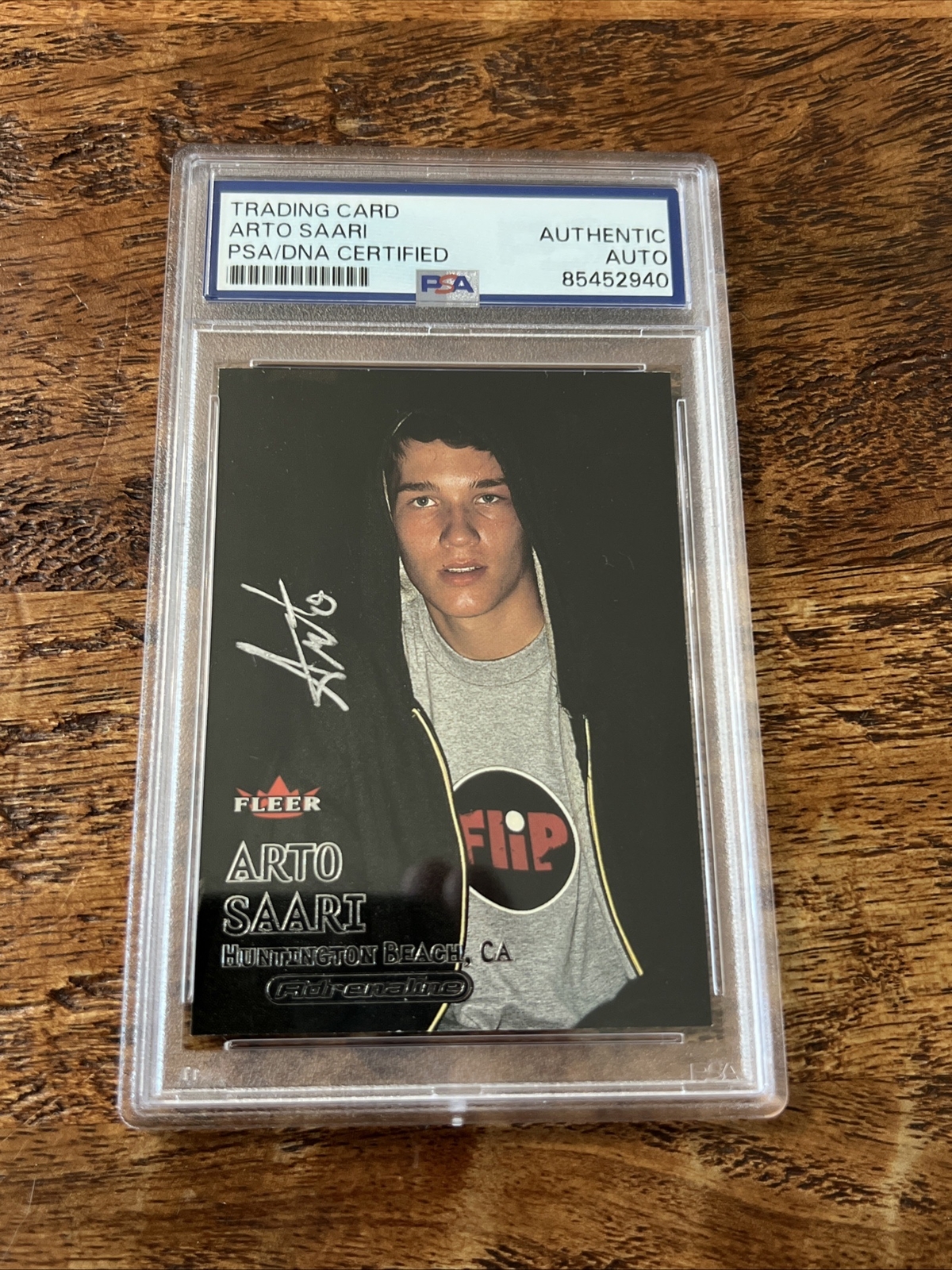 Arto Saari IP Signed Fleer Card Psa Dna Coa Slab Autographed Skateboard