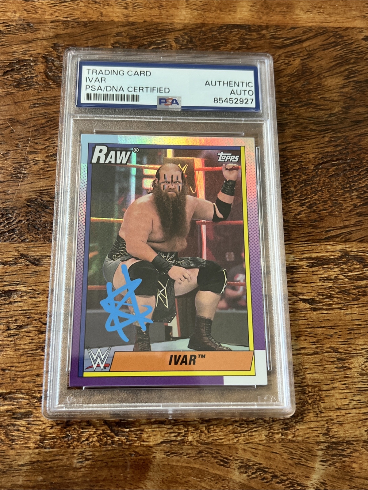 Ivar IP Signed Topps Card Psa Dna Coa Slab Autographed WWE War Raiders