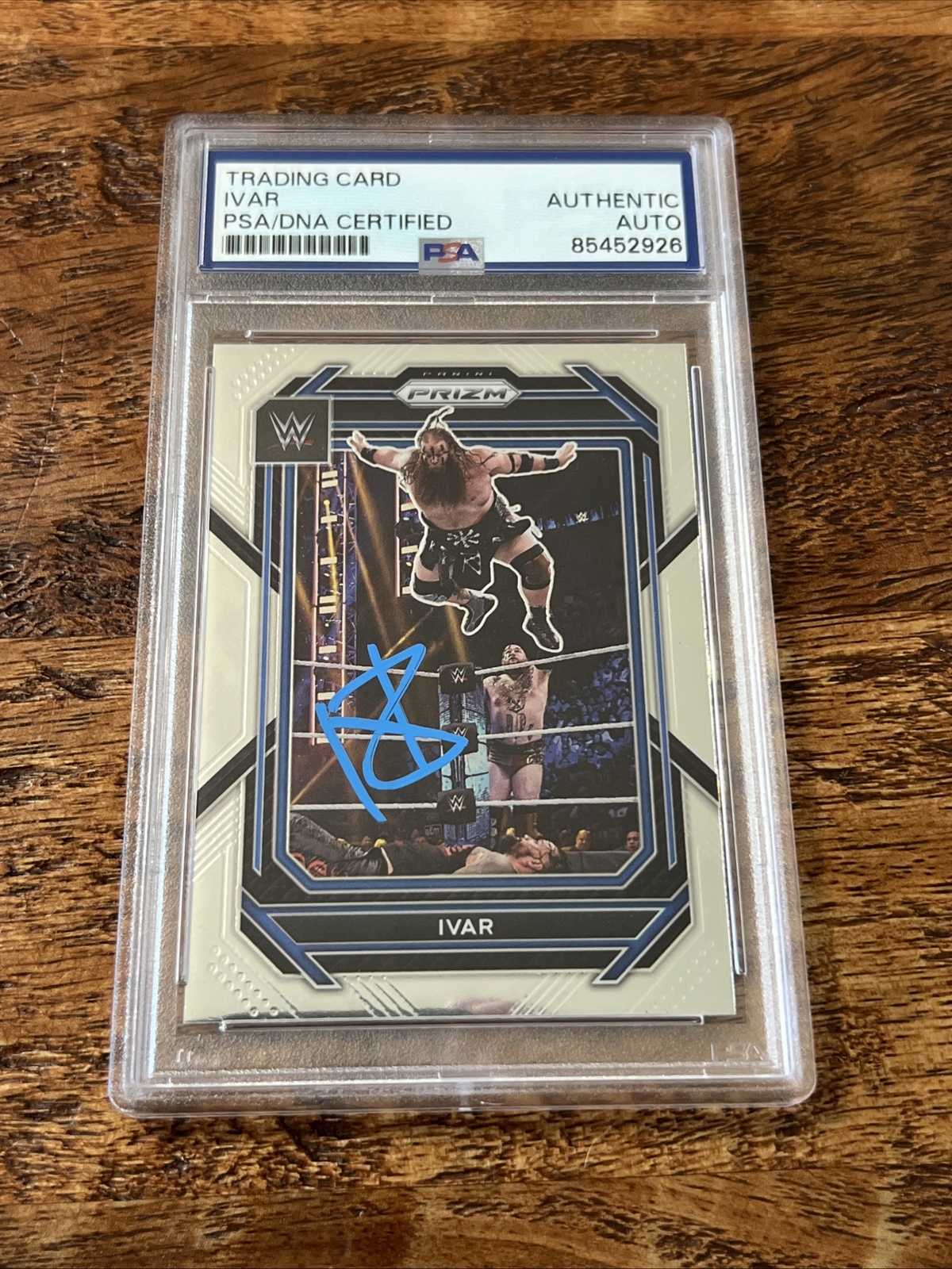 Ivar IP Signed Prizm Card Psa Dna Coa Slab Autographed WWE War Raiders