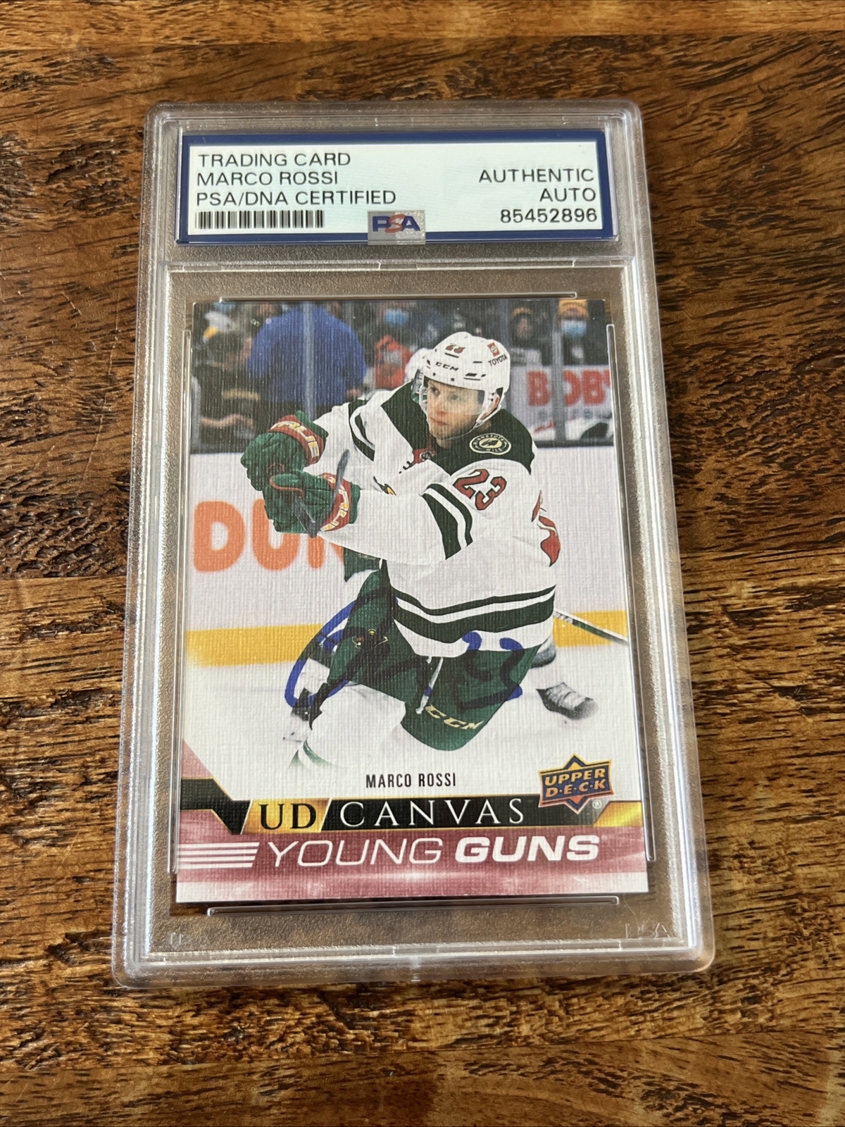 Marco Rossi IP Signed UD Young Guns Canvas Card Psa Dna Slab Autographed Wild