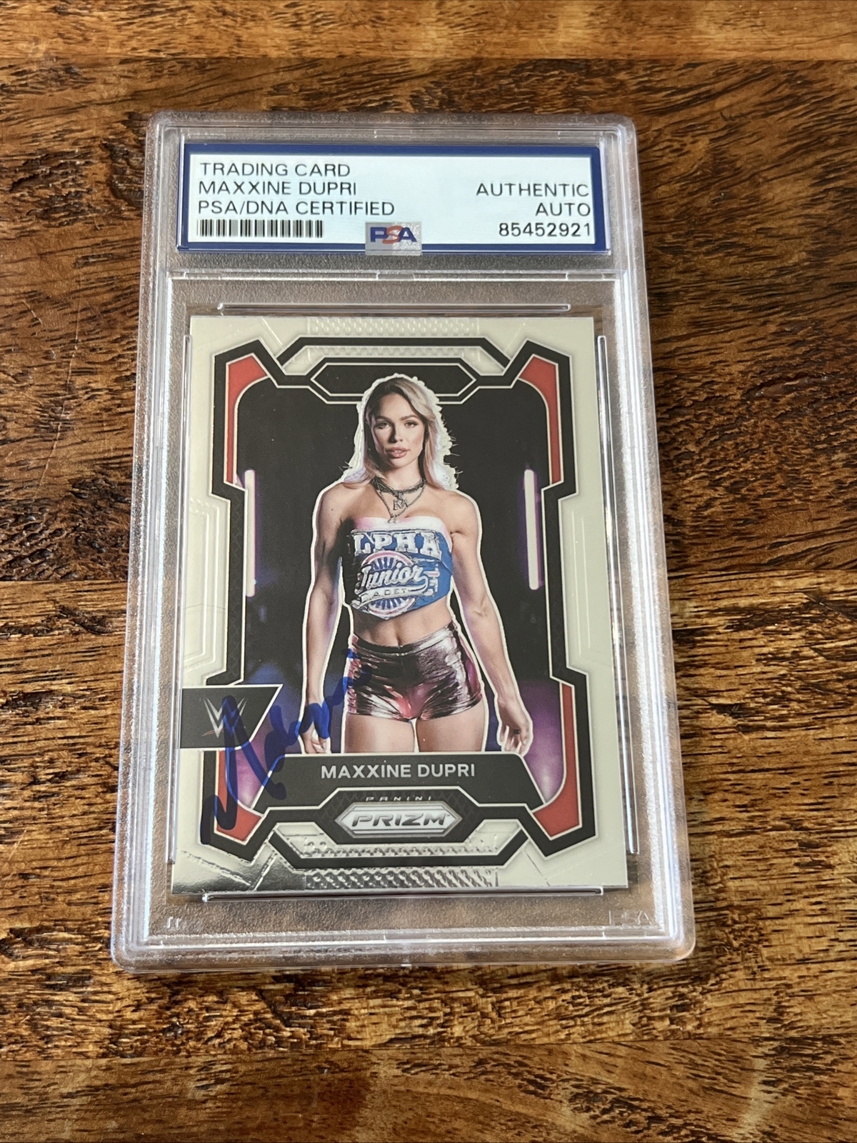 Maxxine Dupri IP Signed Prizm Card Psa Dna Coa Slab Autographed WWE