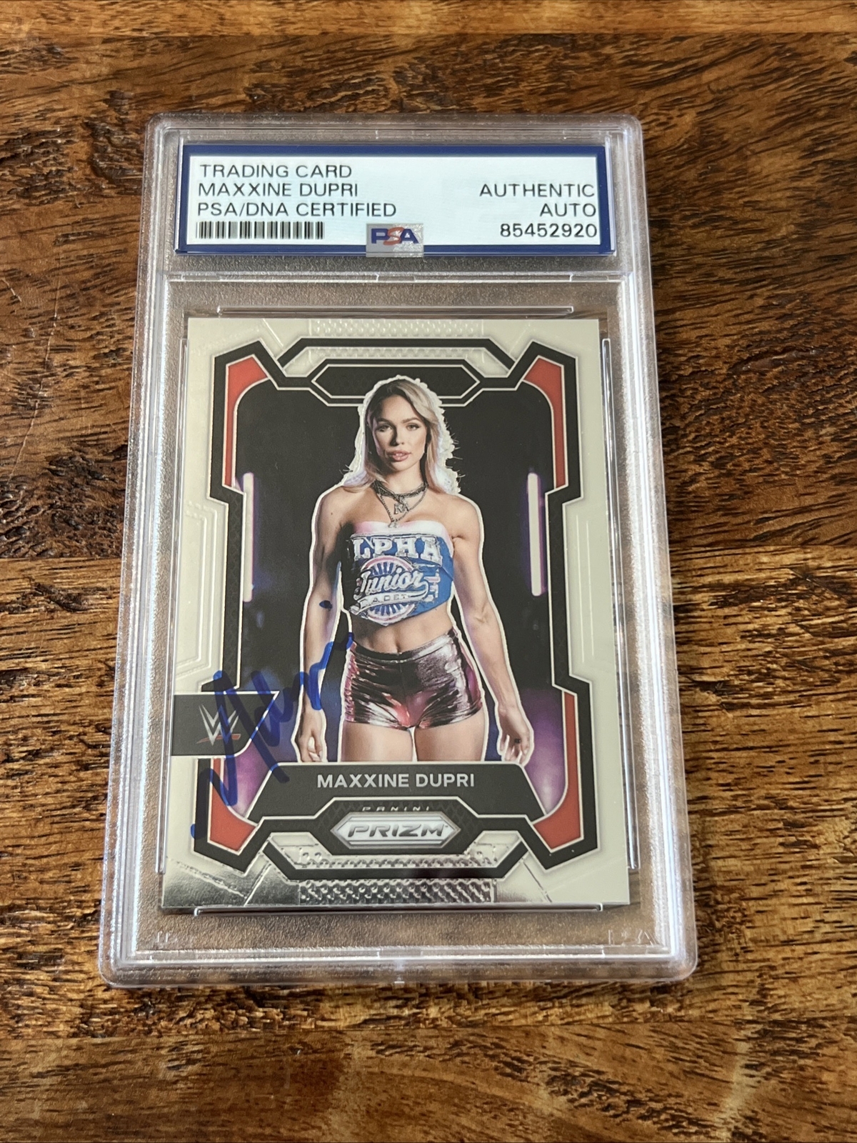 Maxxine Dupri IP Signed Prizm Card Psa Dna Coa Slab Autographed WWE