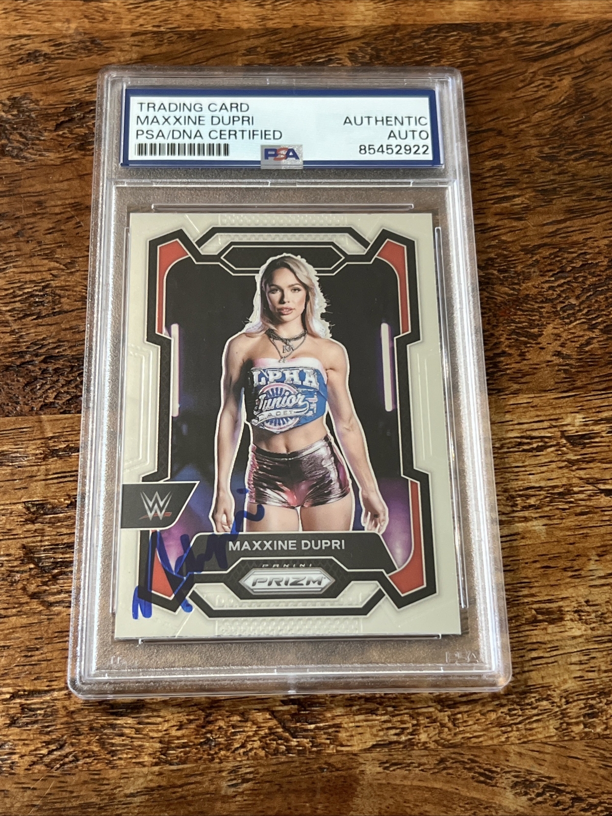 Maxxine Dupri IP Signed Prizm Card Psa Dna Coa Slab Autographed WWE