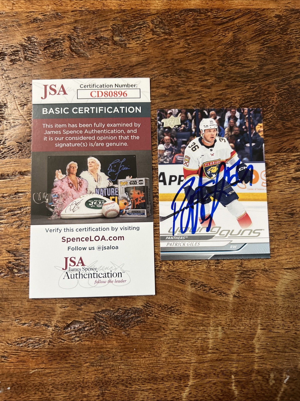 Patrick Giles IP Signed Upper Deck Young Guns Card JSA Coa Panthers Autographed