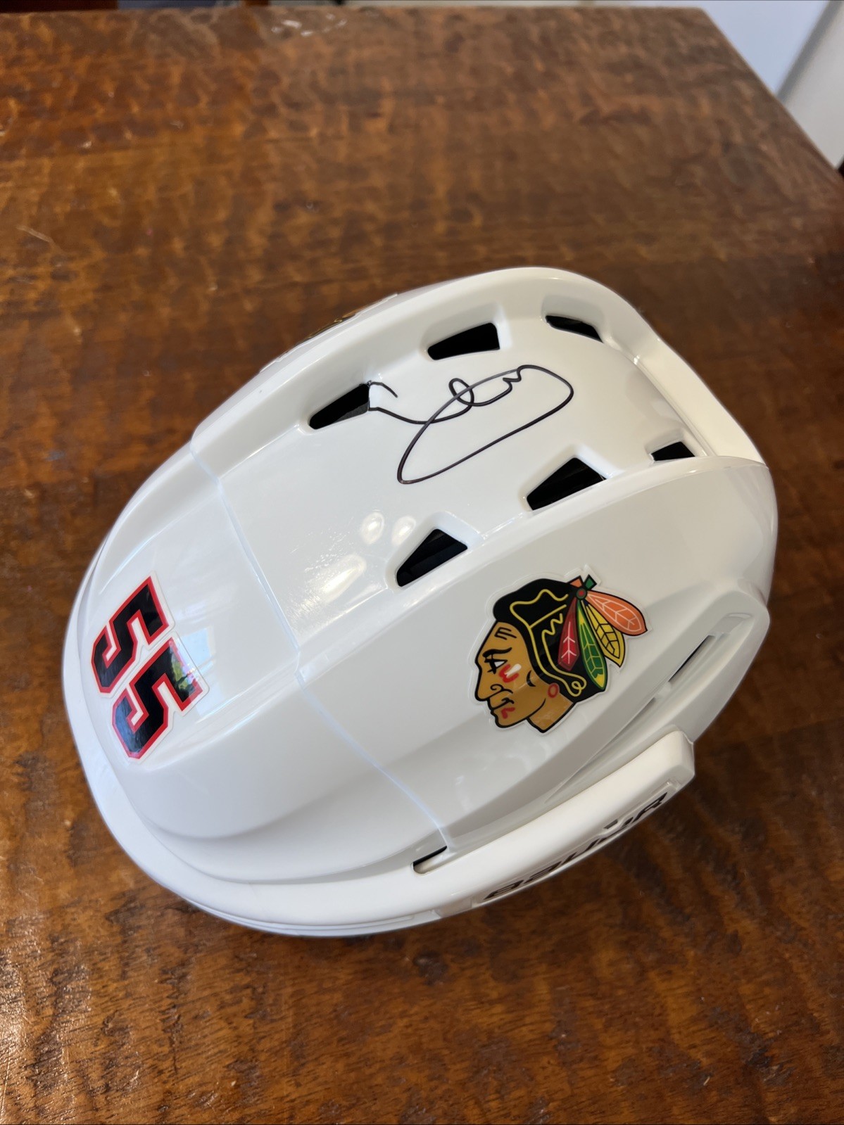 Artyom Levshunov Signed Full Size Hockey Helmet JSA Coa Blackhawks Autographed
