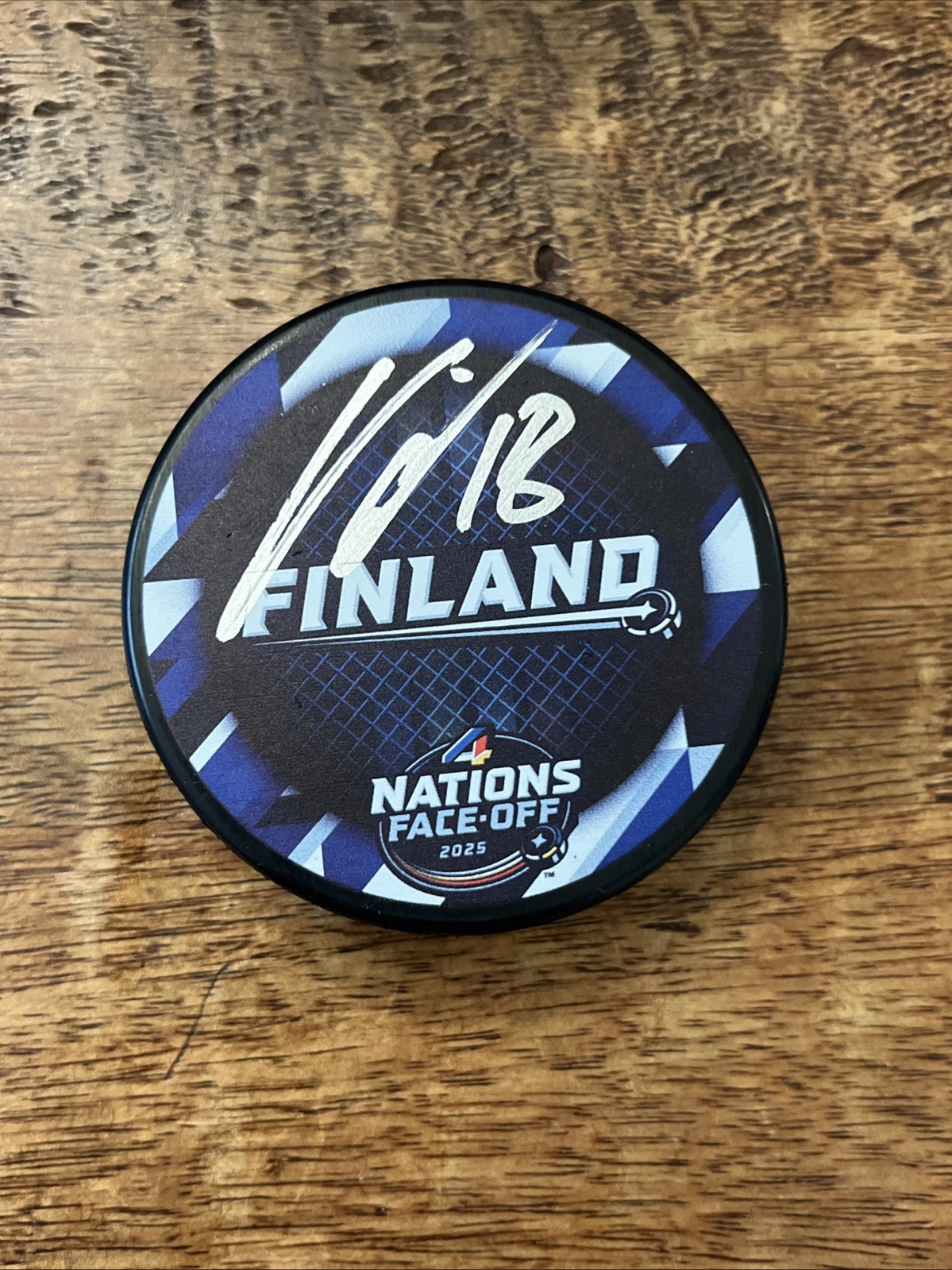 Urho Vaakanainen Signed Finland 4 Nations Puck JSA Coa Autographed Rangers