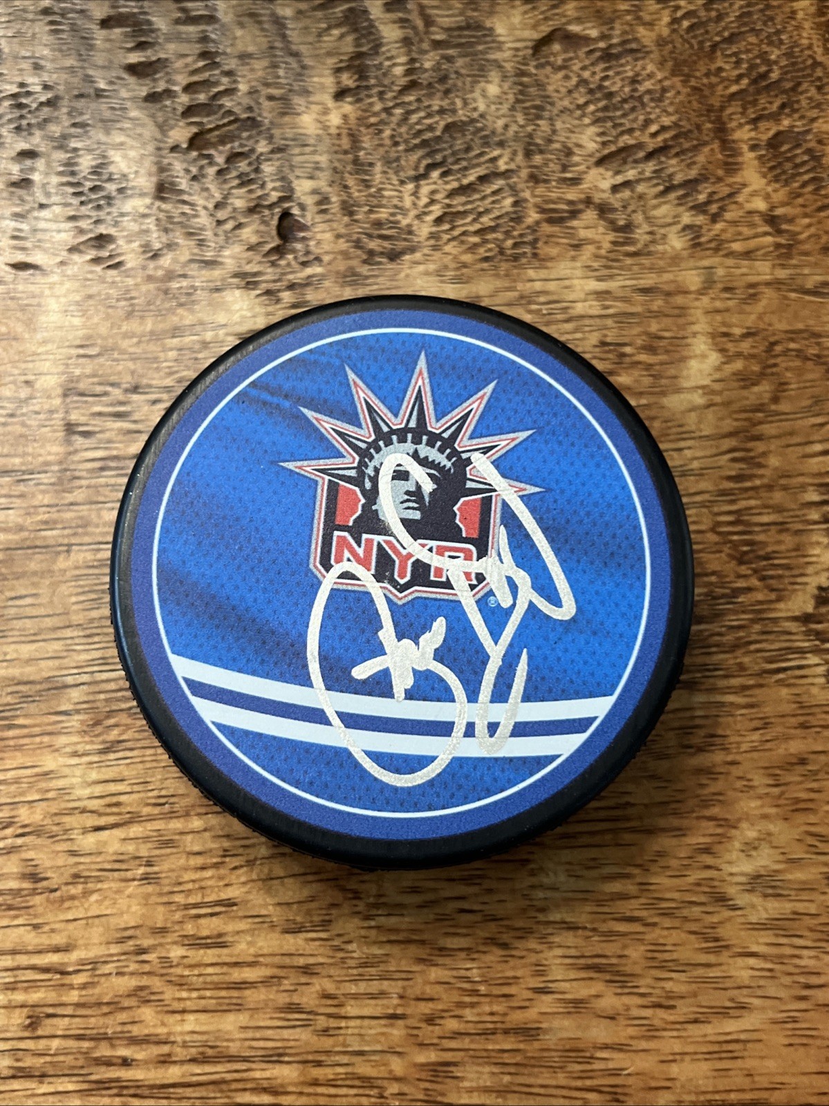 Phil Housley Signed New York Rangers Puck JSA Coa Autographed