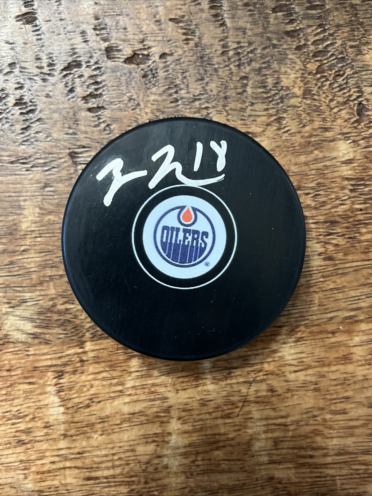 Zach Hyman Signed Edmonton Oilers Puck JSA Coa Autographed