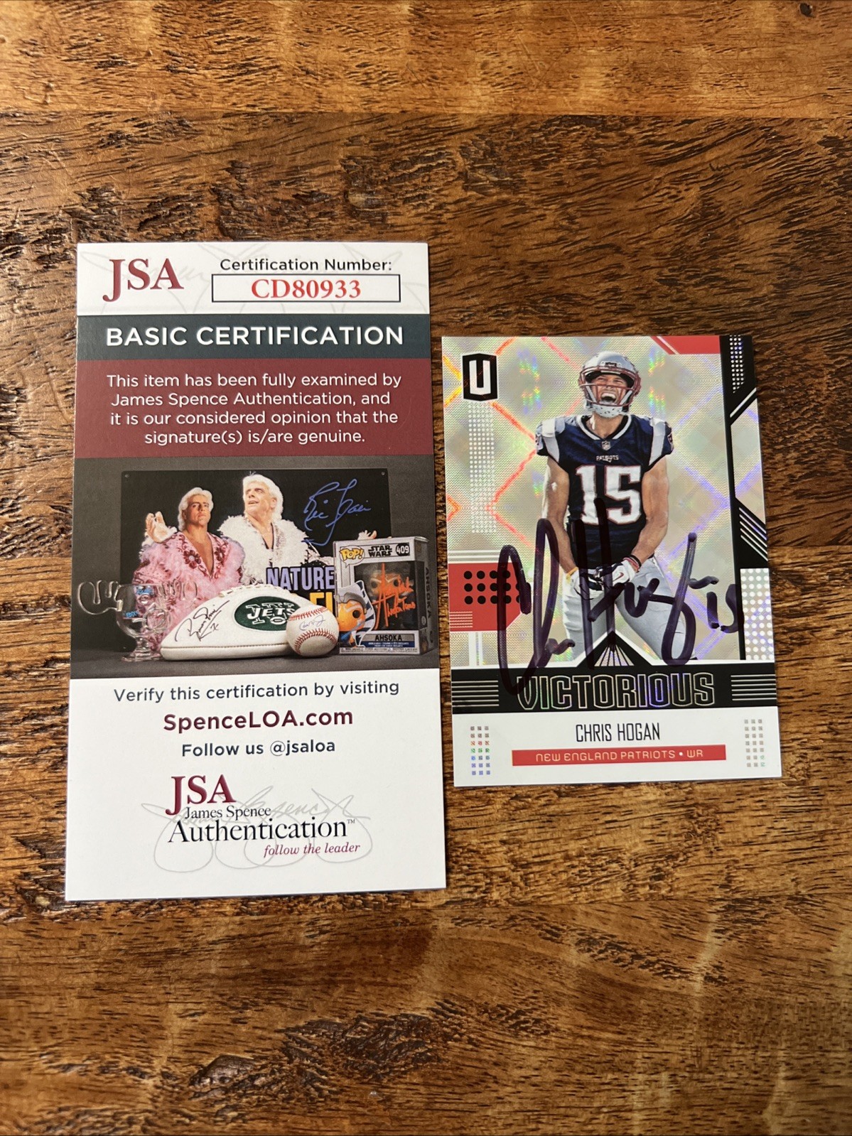 Chris Hogan IP Signed Panini Unparalleled Card JSA Coa Patriots Autographed