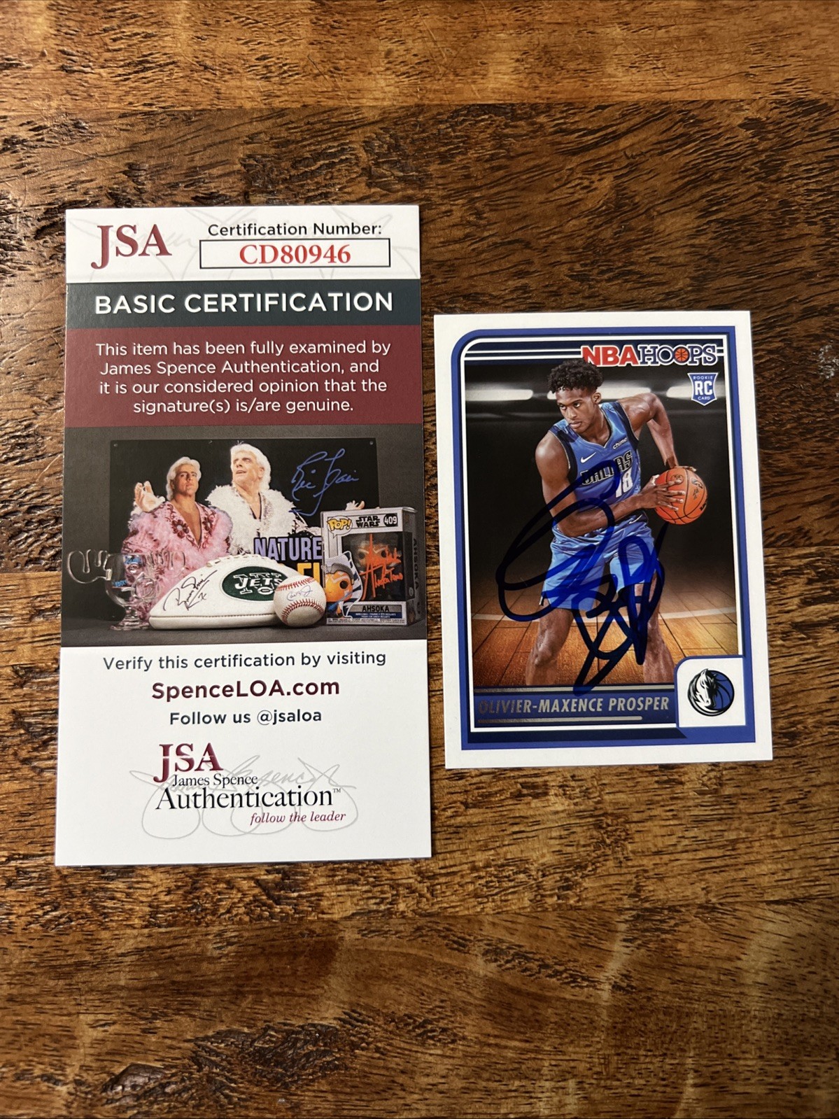 Olivier-Maxence Prosper IP Signed NBA Hoops RC Card JSA Coa Mavericks Auto
