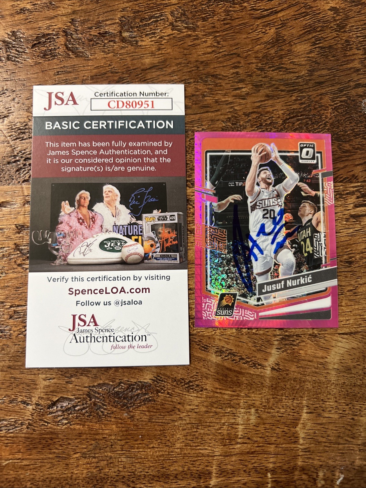 Jusuf Nurkic IP Signed Optic Card JSA Coa Suns Autographed