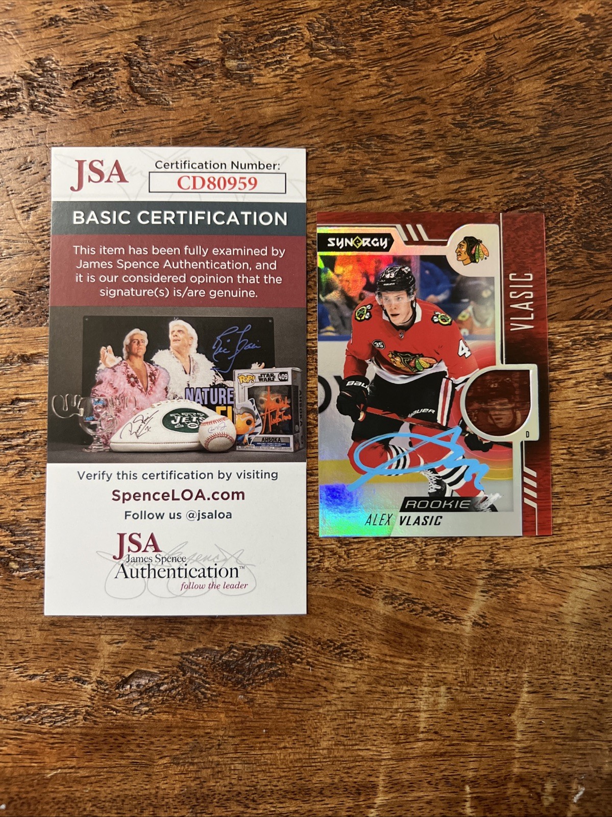 Alex Vlasic IP Signed Upper Deck Synergy RC Card JSA Coa Blackhawks Autographed