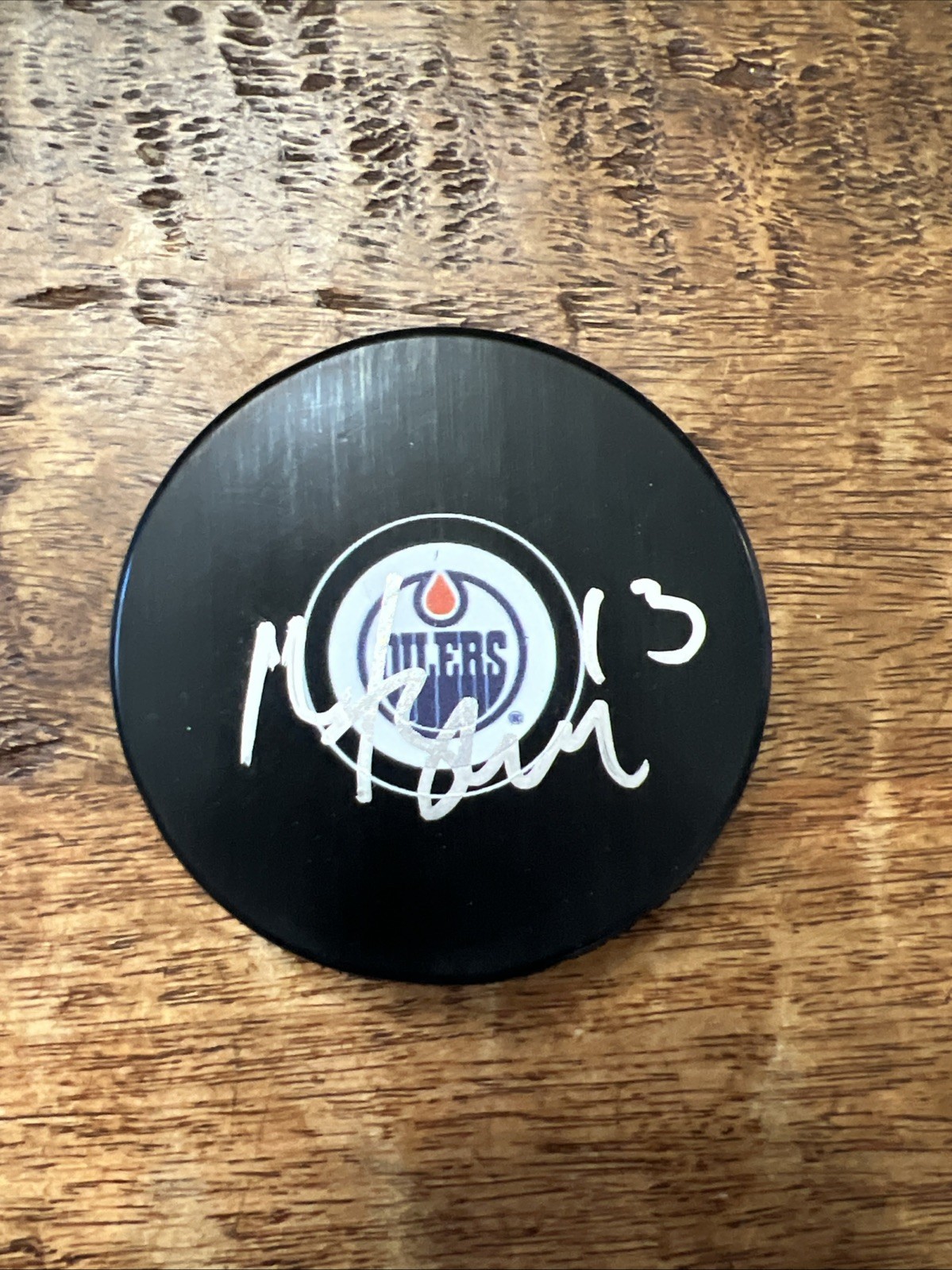 Mattias Janmark Signed Edmonton Oilers Hockey Puck PSA DNA Autographed