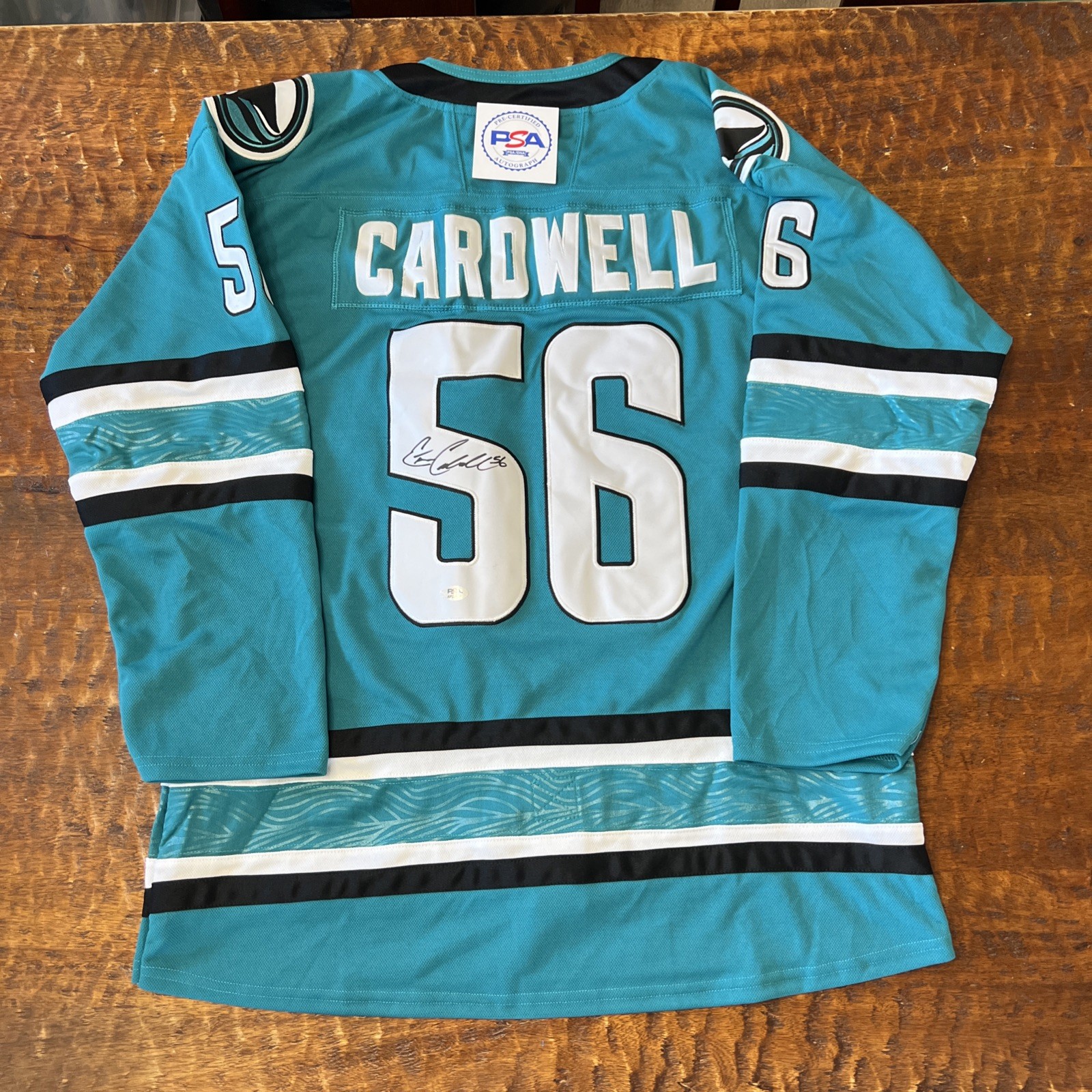 Ethan Cardwell Signed San Jose Sharks Jersey PSA DNA Autographed