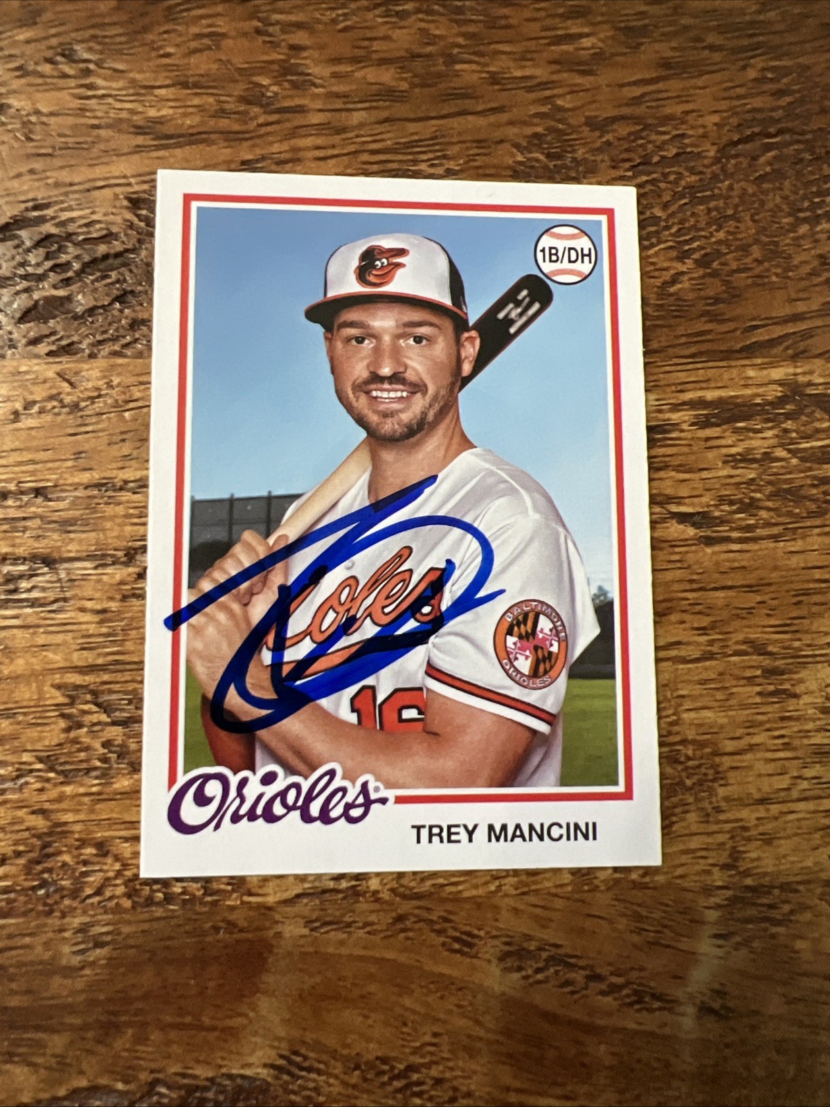 Trey Mancini IP Signed 2022 Topps Archives Card Autographed Orioles