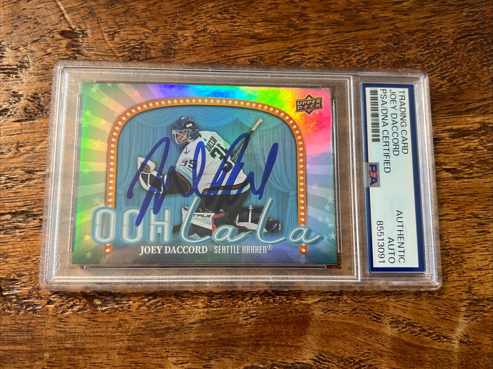 Joey Daccord IP Signed Upper Deck Card Psa Dna Coa Slab Kraken Autographed