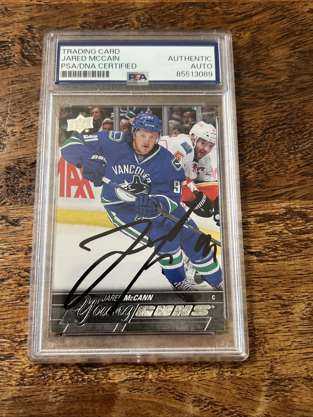 Jared McCann IP Signed UD Young Guns Card PSA DNA Coa Slab Canucks Autographed