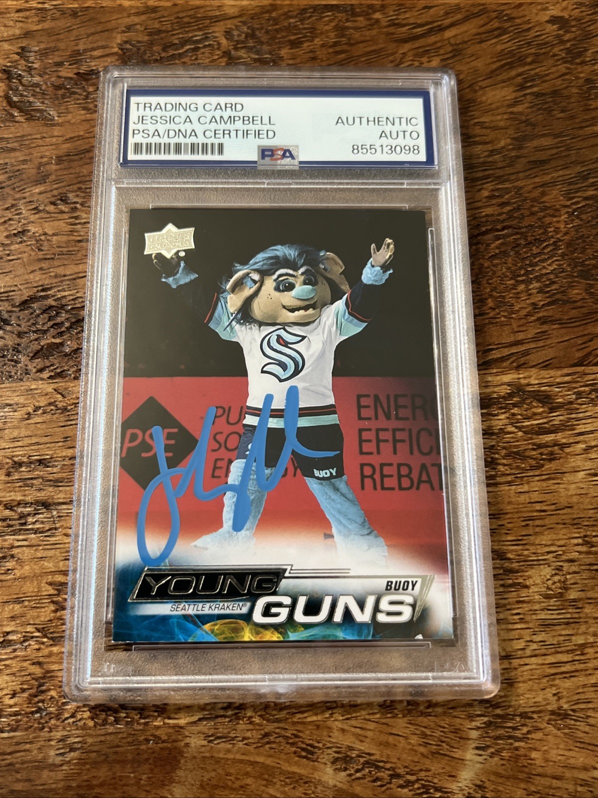 Jessica Campbell IP Signed UD Young Guns Card PSA DNA Slab Kraken Autographed