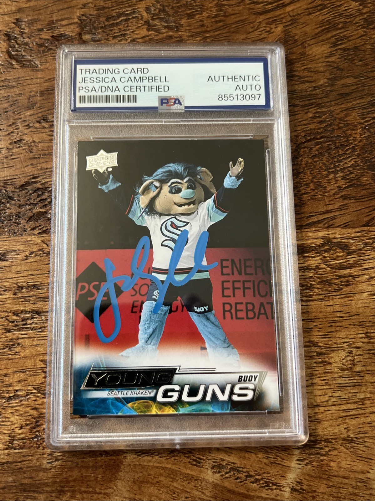 Jessica Campbell IP Signed UD Young Guns Card PSA DNA Slab Kraken Autographed