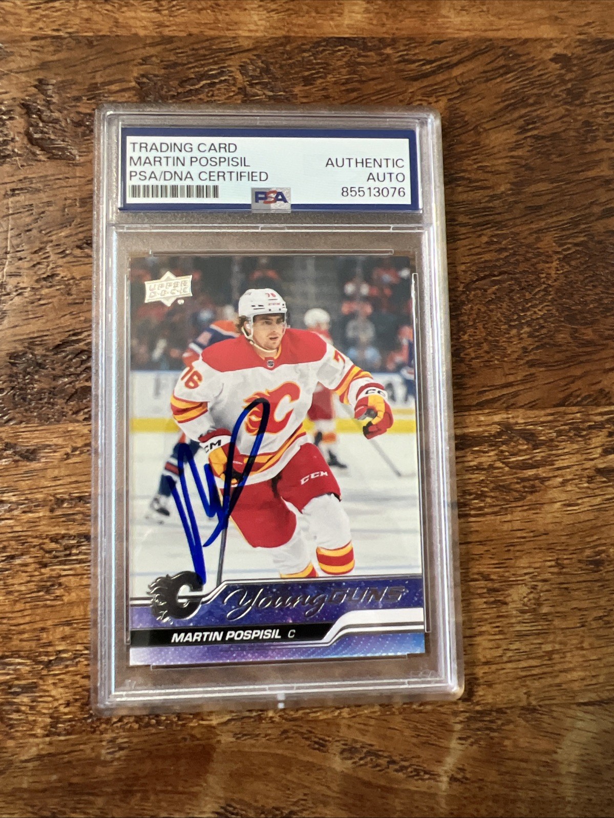 Martin Pospisil IP Signed UD Young Guns Card PSA DNA Coa Slab Flames Autographed