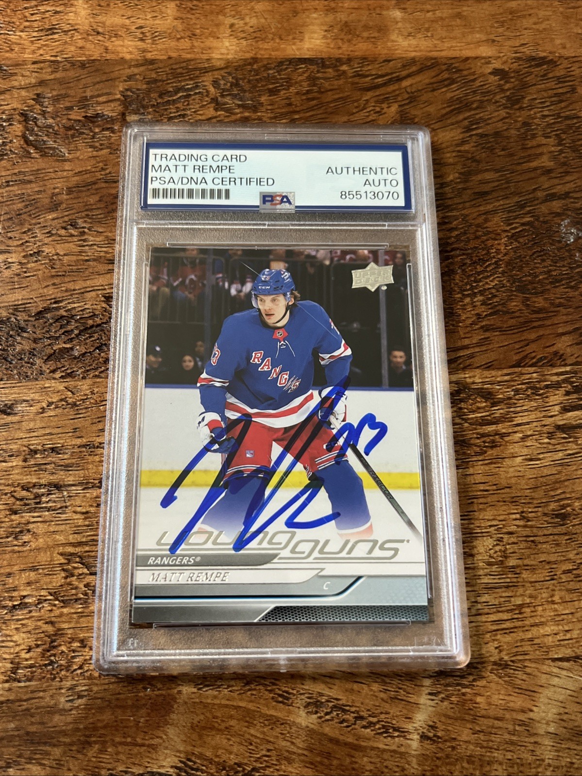 Matt Rempe IP Signed UD Young Guns Card PSA DNA Coa Slab Rangers Autographed