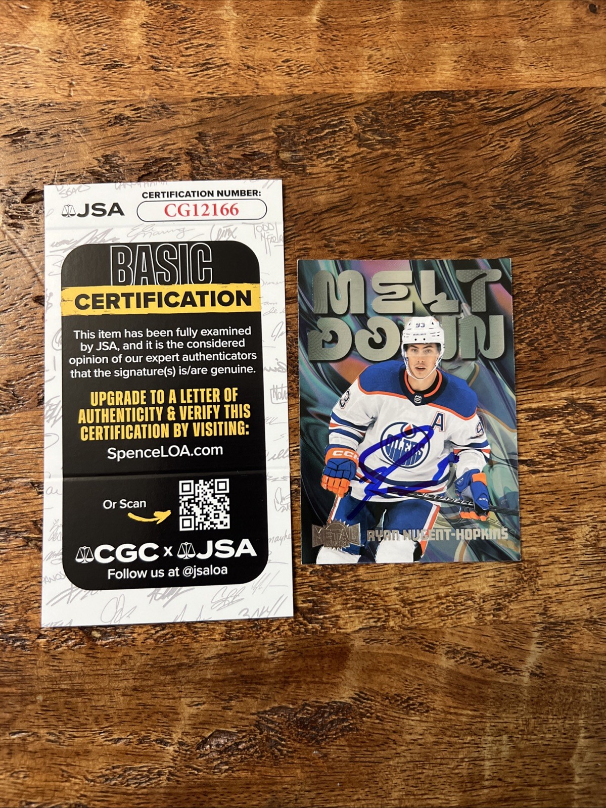 Ryan Nugent-Hopkins IP Signed Skybox Card JSA Coa Oilers Autographed