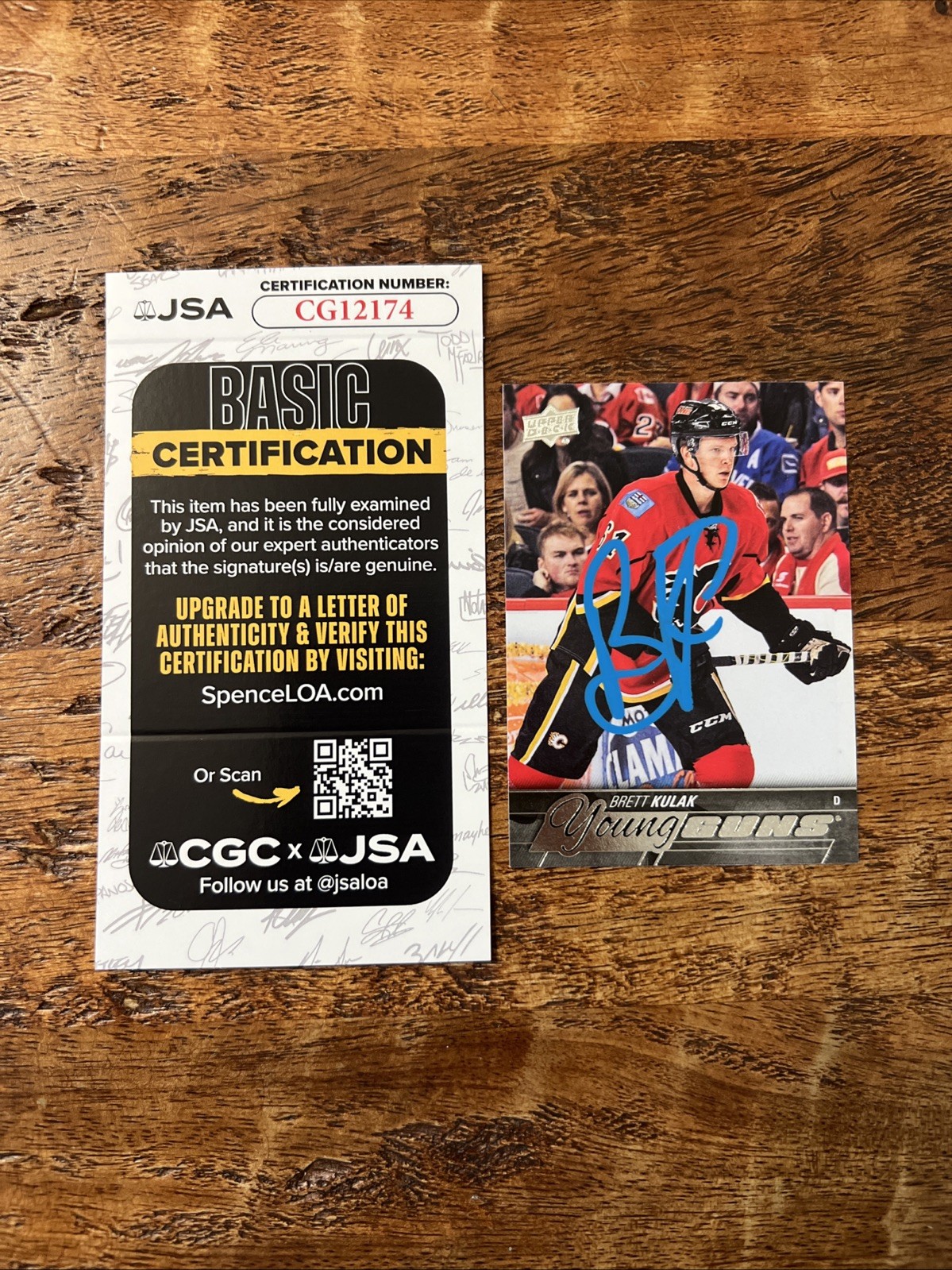 Brett Kulak IP Signed UD Young Guns Card JSA Coa Flames Autographed